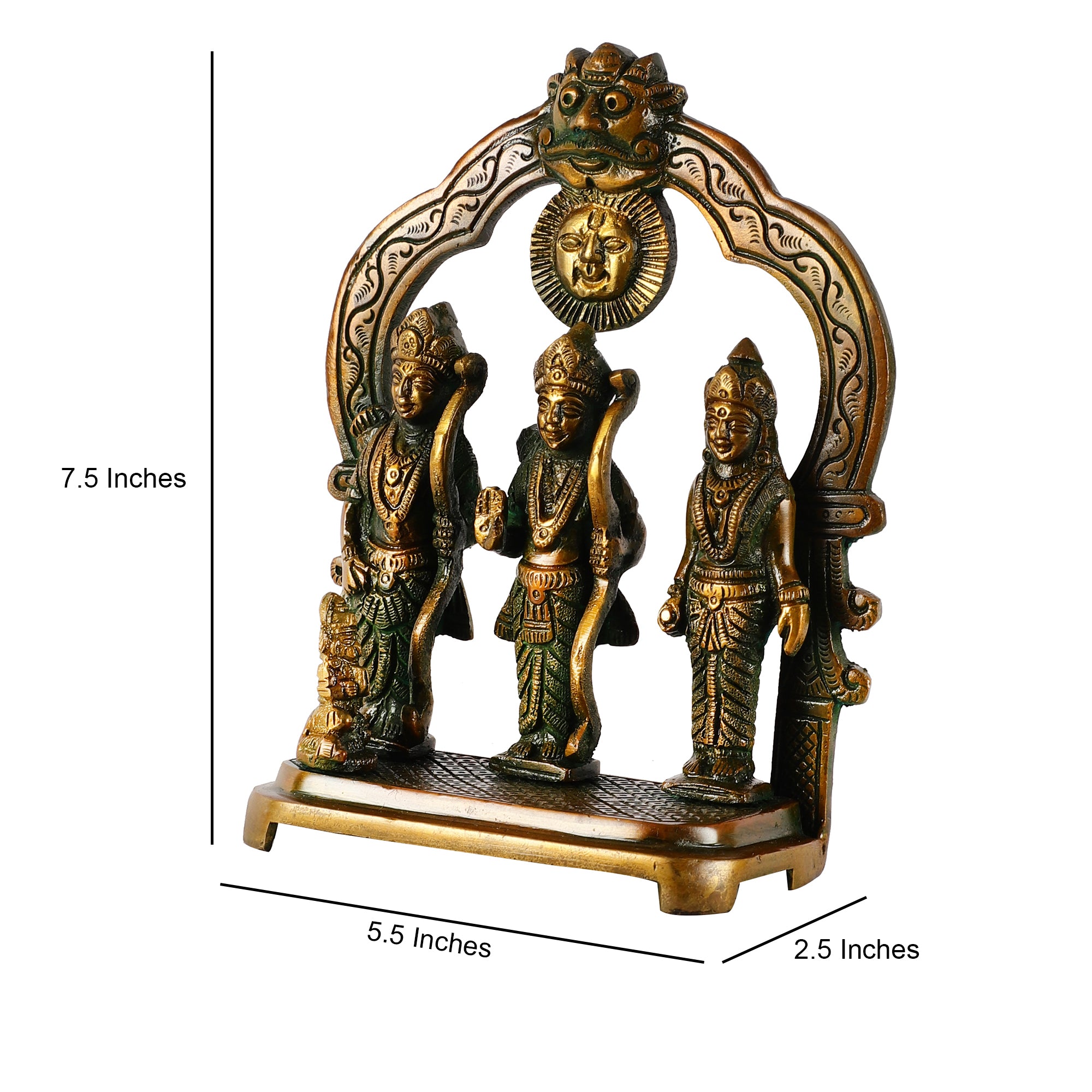Antique Brass Ram Darbar (Green/Brown)