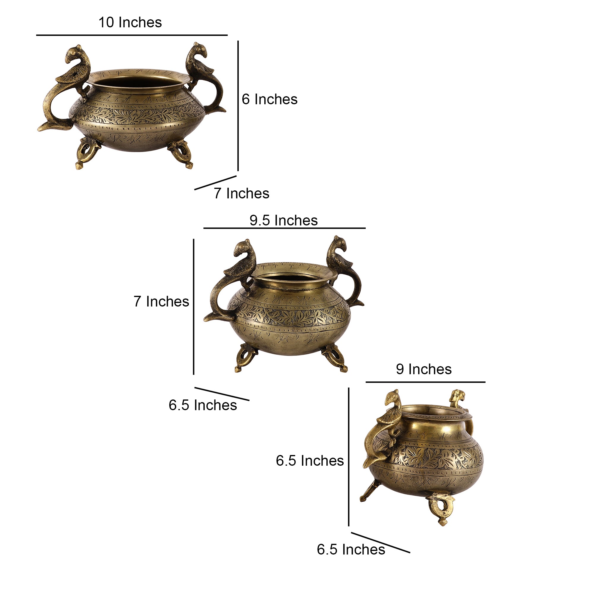 Antique Brass Pot (Single)
