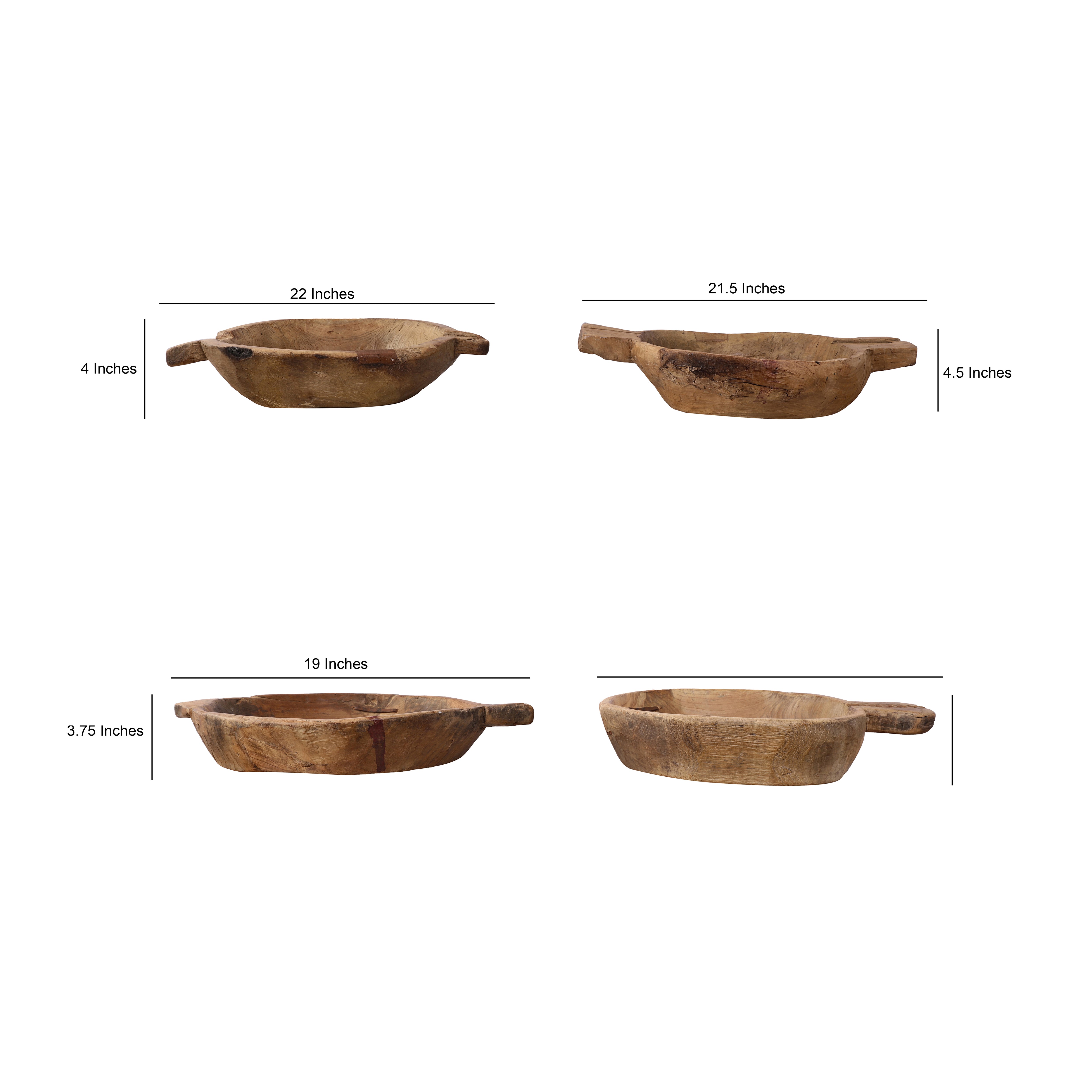 Assorted Antique Carved Wooden Tray (Single)