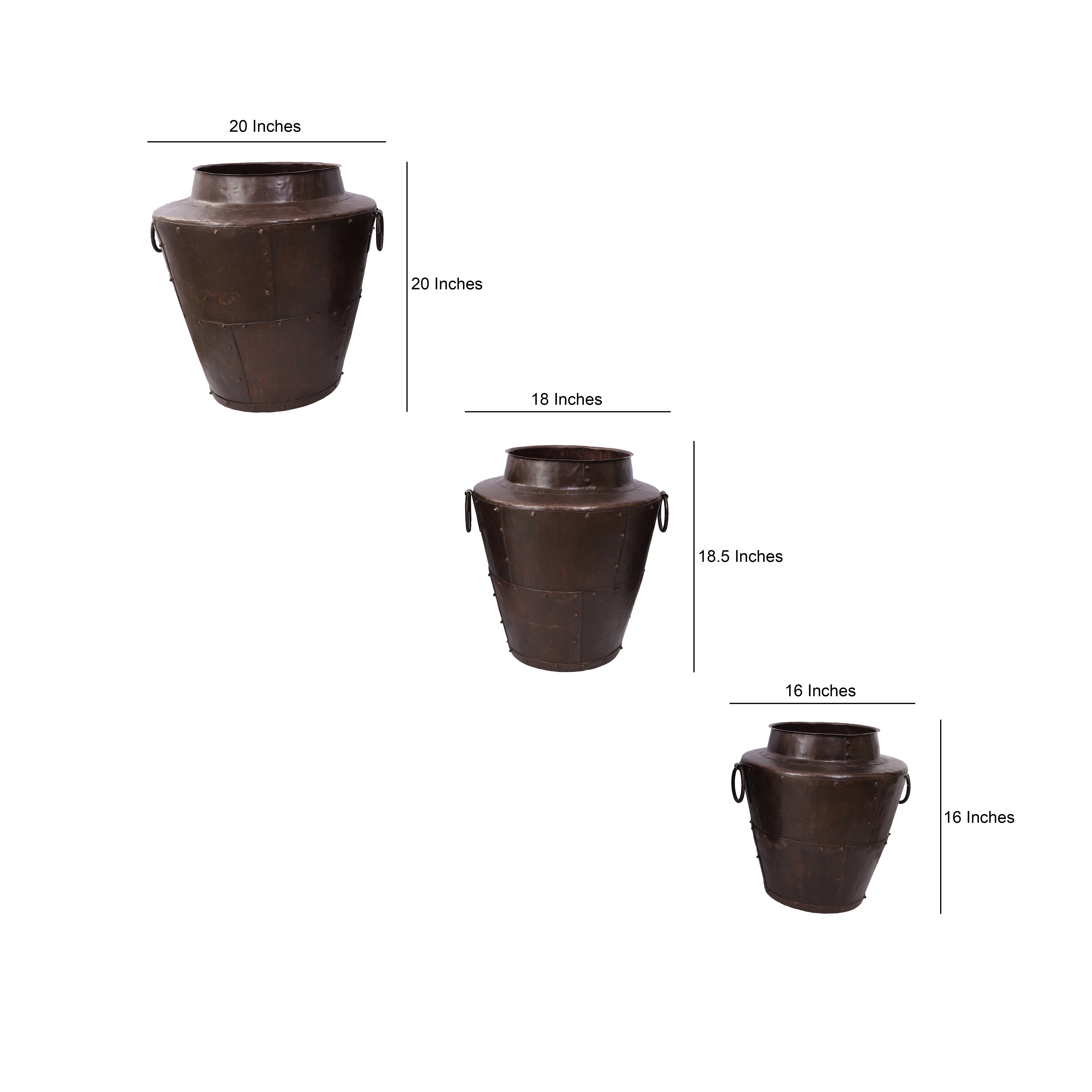 Brown Long Metal Pot (Single)