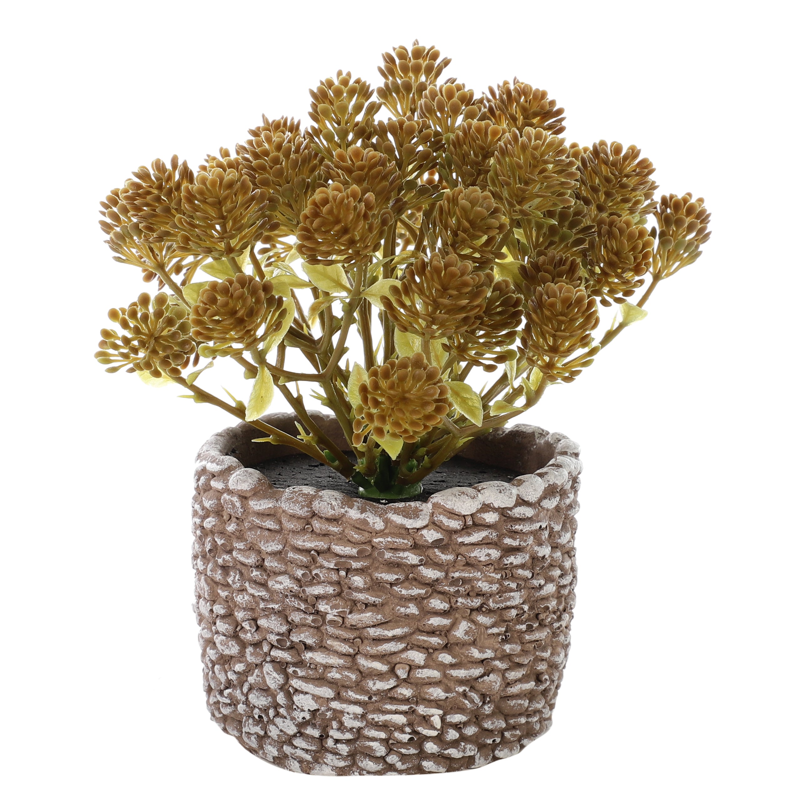 Gold Hue Faux Bush Flower Plant