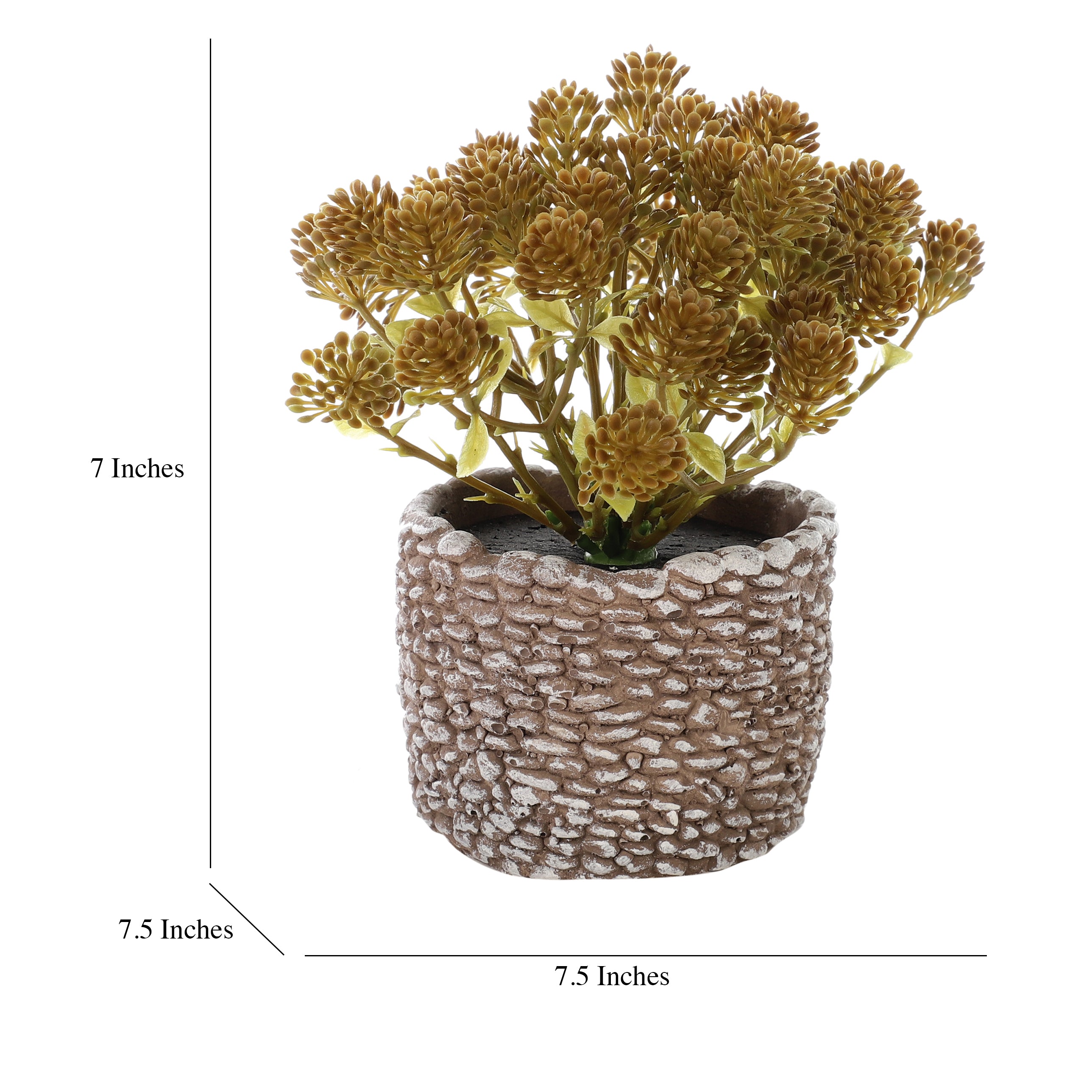 Gold Hue Faux Bush Flower Plant