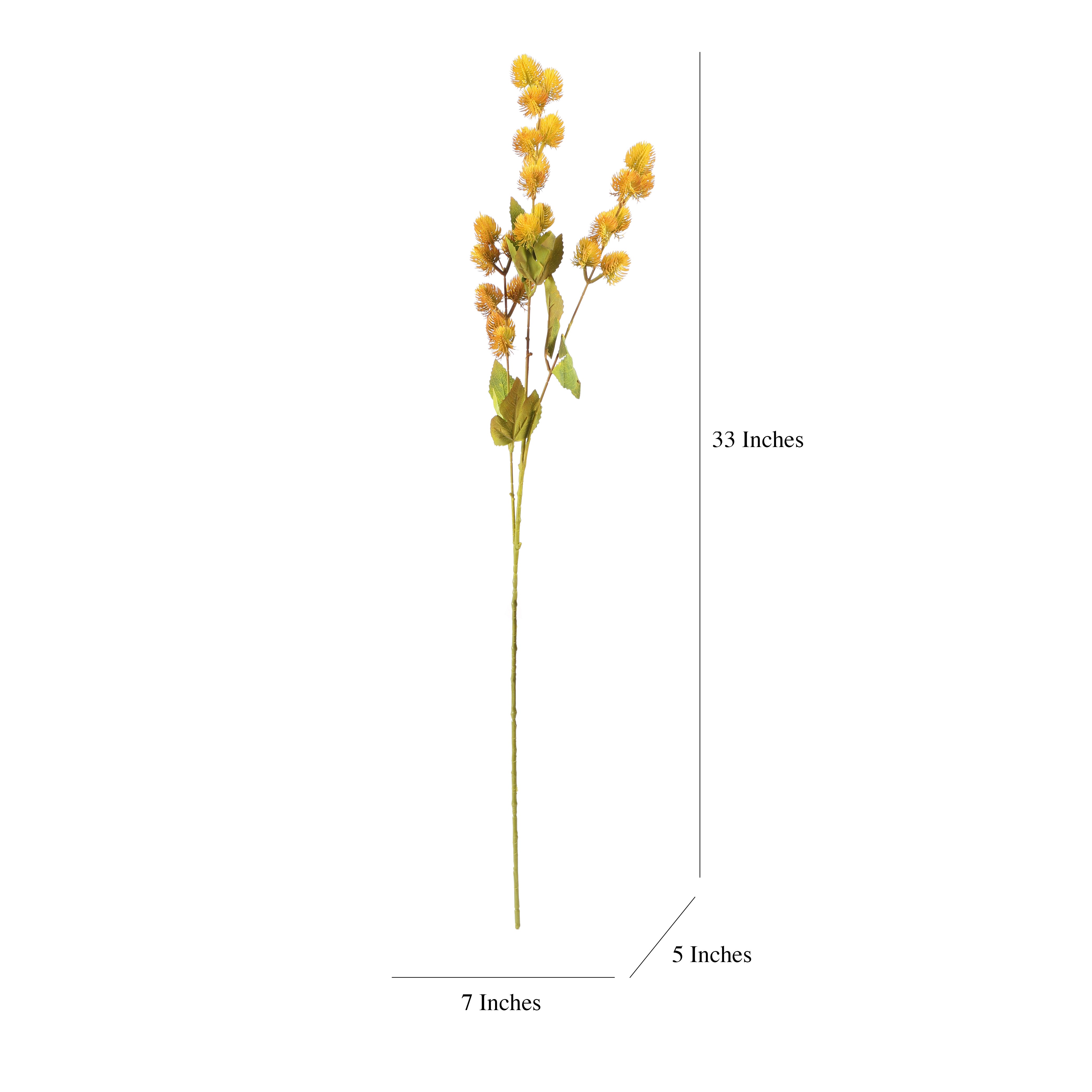 Faux Yellow Eucalyptus Stem With Buds (Single)