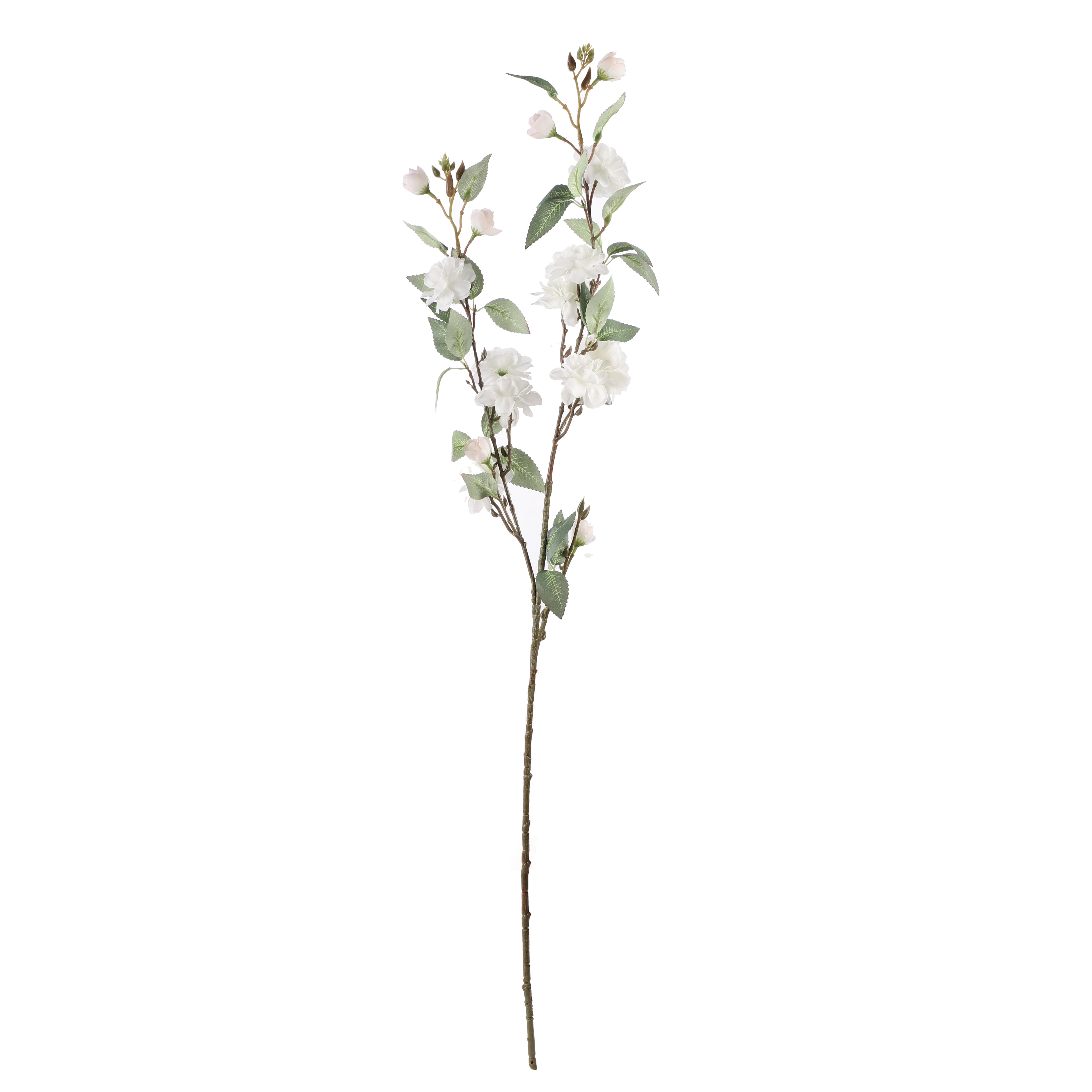 Faux White Cherry Blossom Stick (Single)