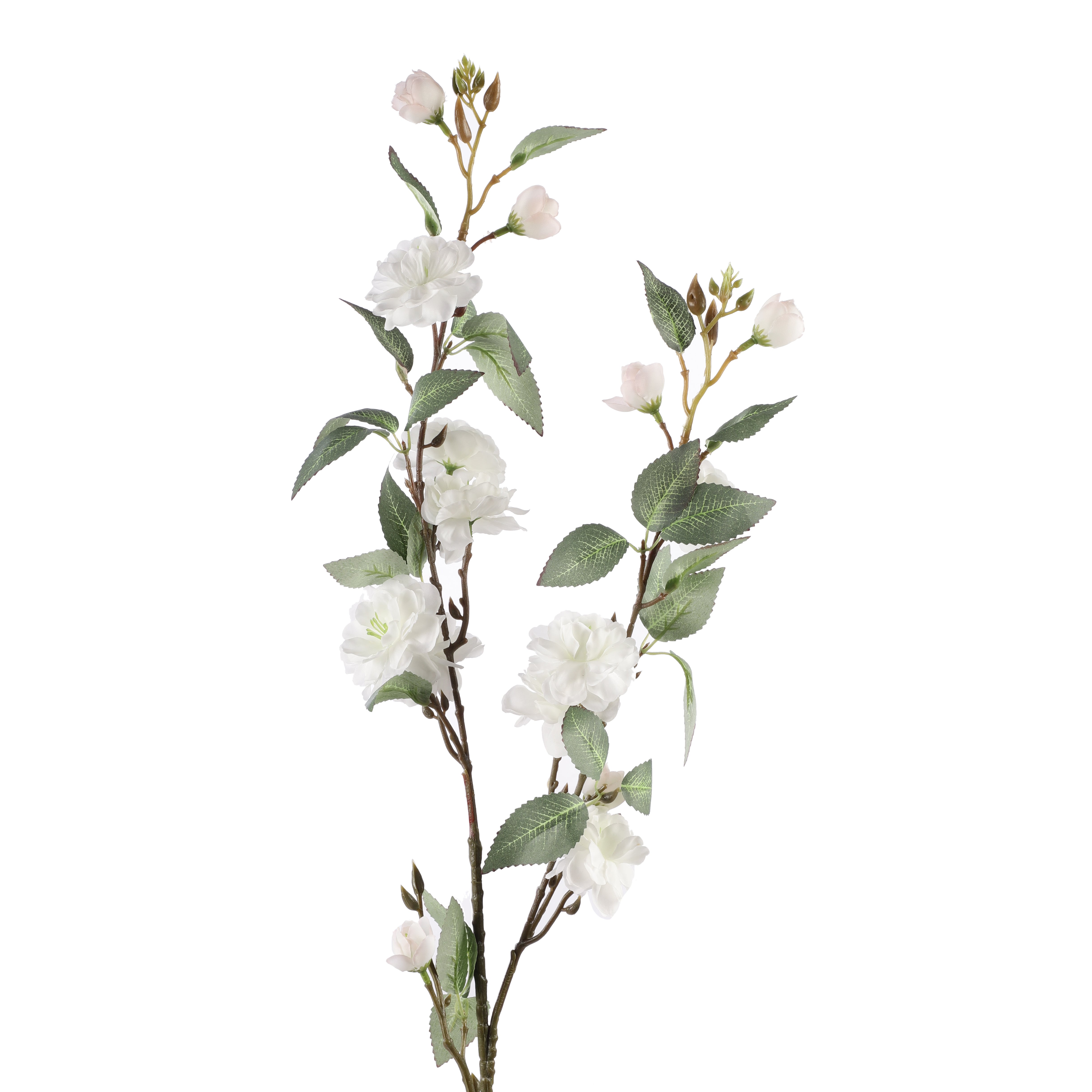 Faux White Cherry Blossom Stick (Single)