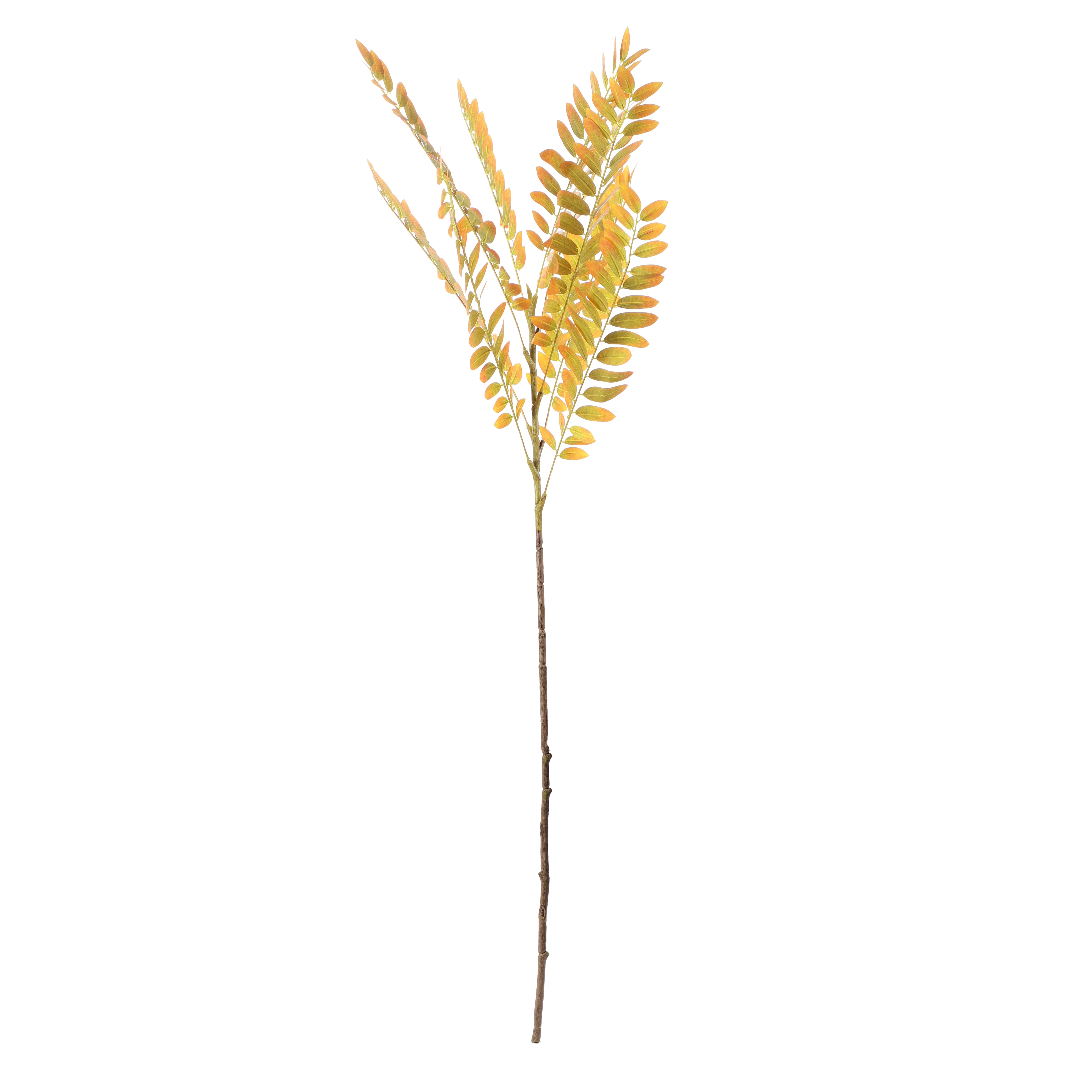 Vibrant Orange & Green Faux Fern Stick (Single)