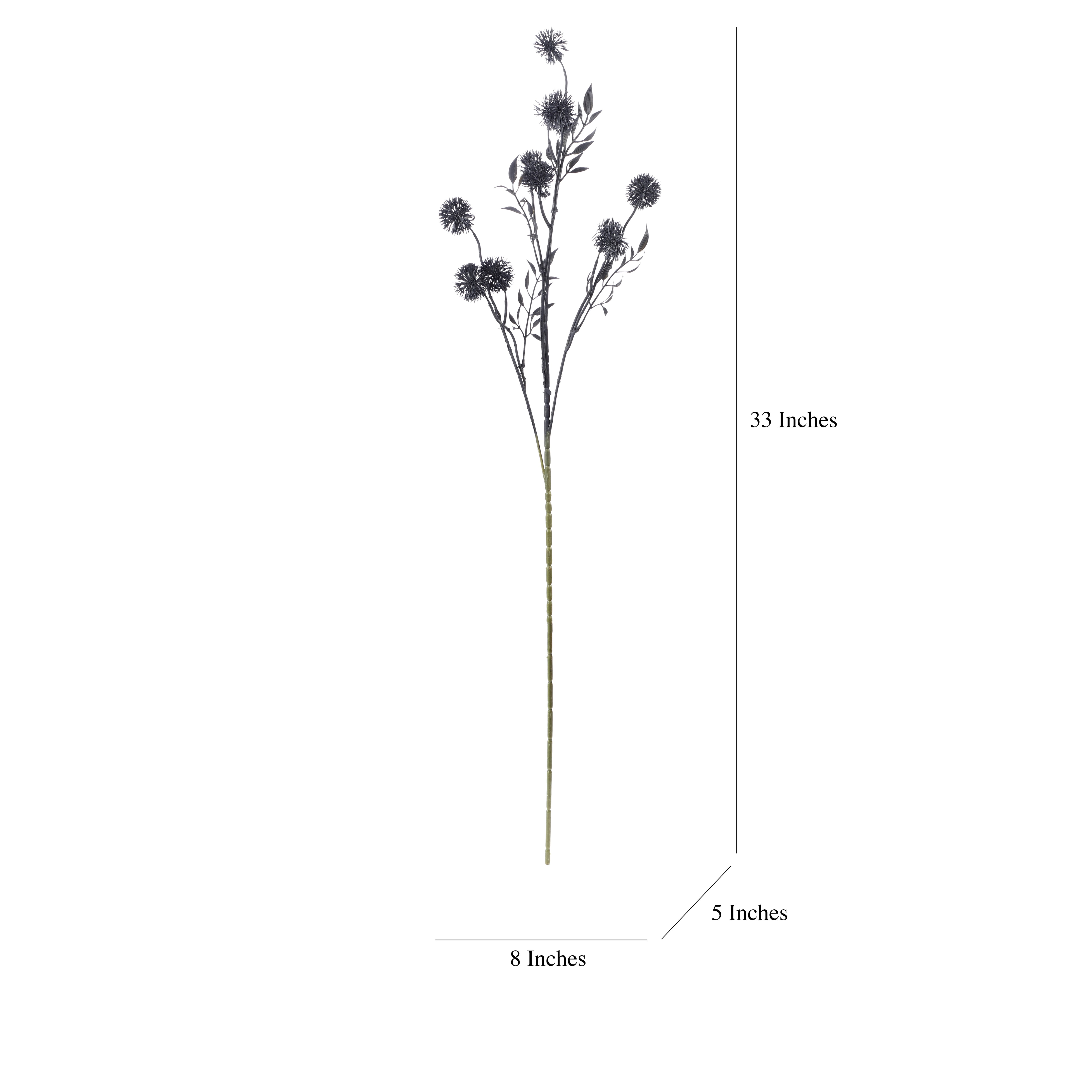 Faux Navy Globe Thistle Stem (Single)