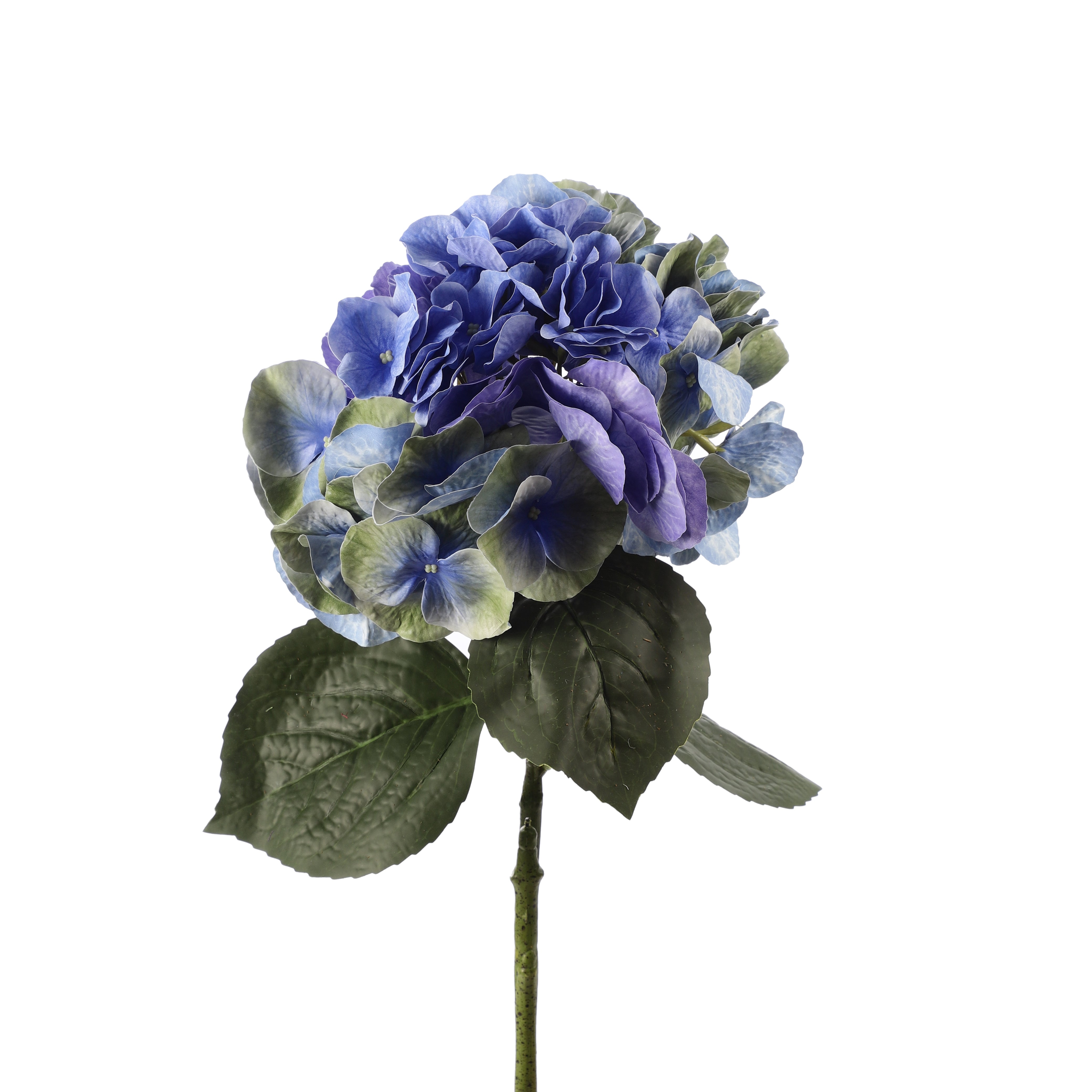Faux Dual Shade Blue Hydrangea Stick (Single)