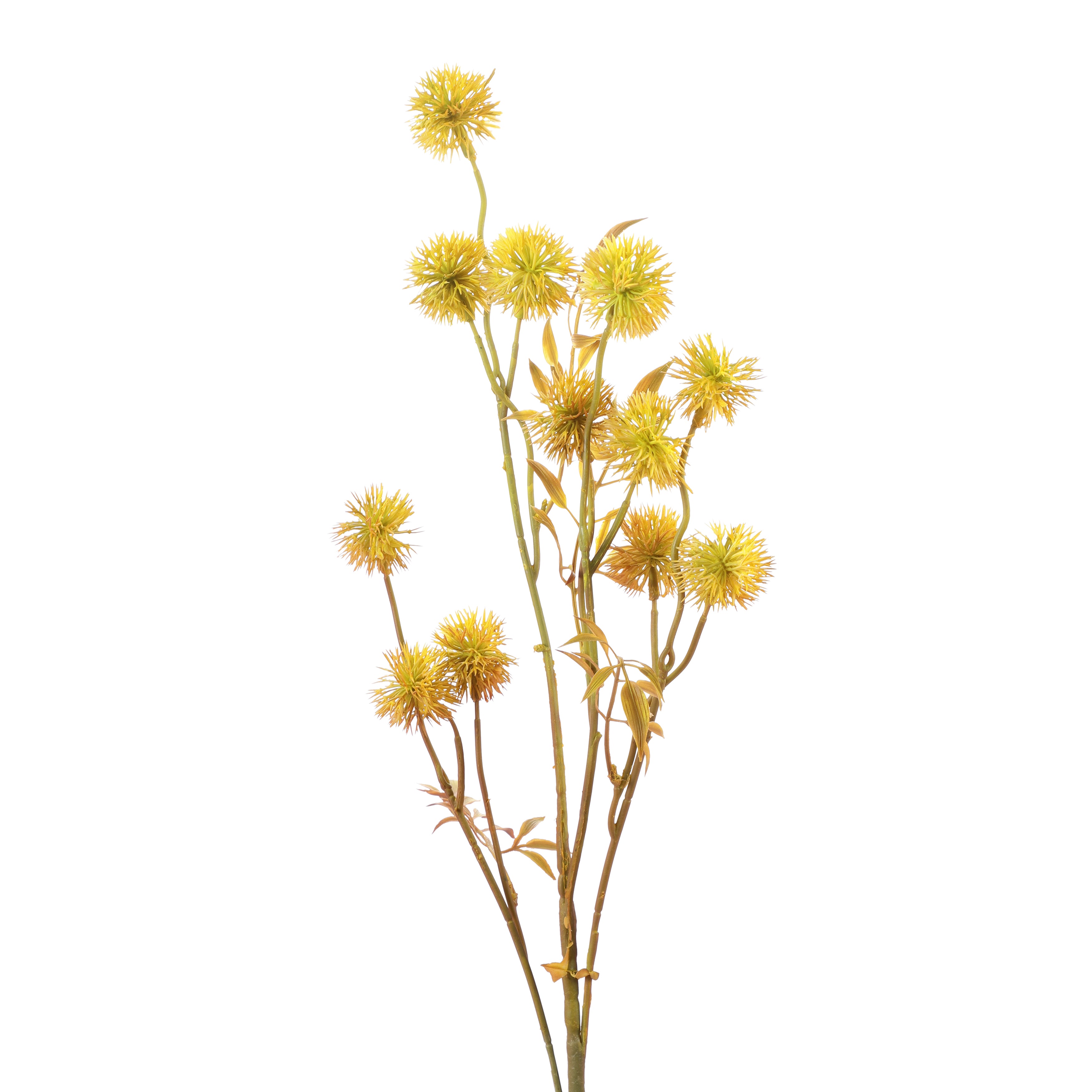 Faux Yellow Globe Thistle Stem (Single)