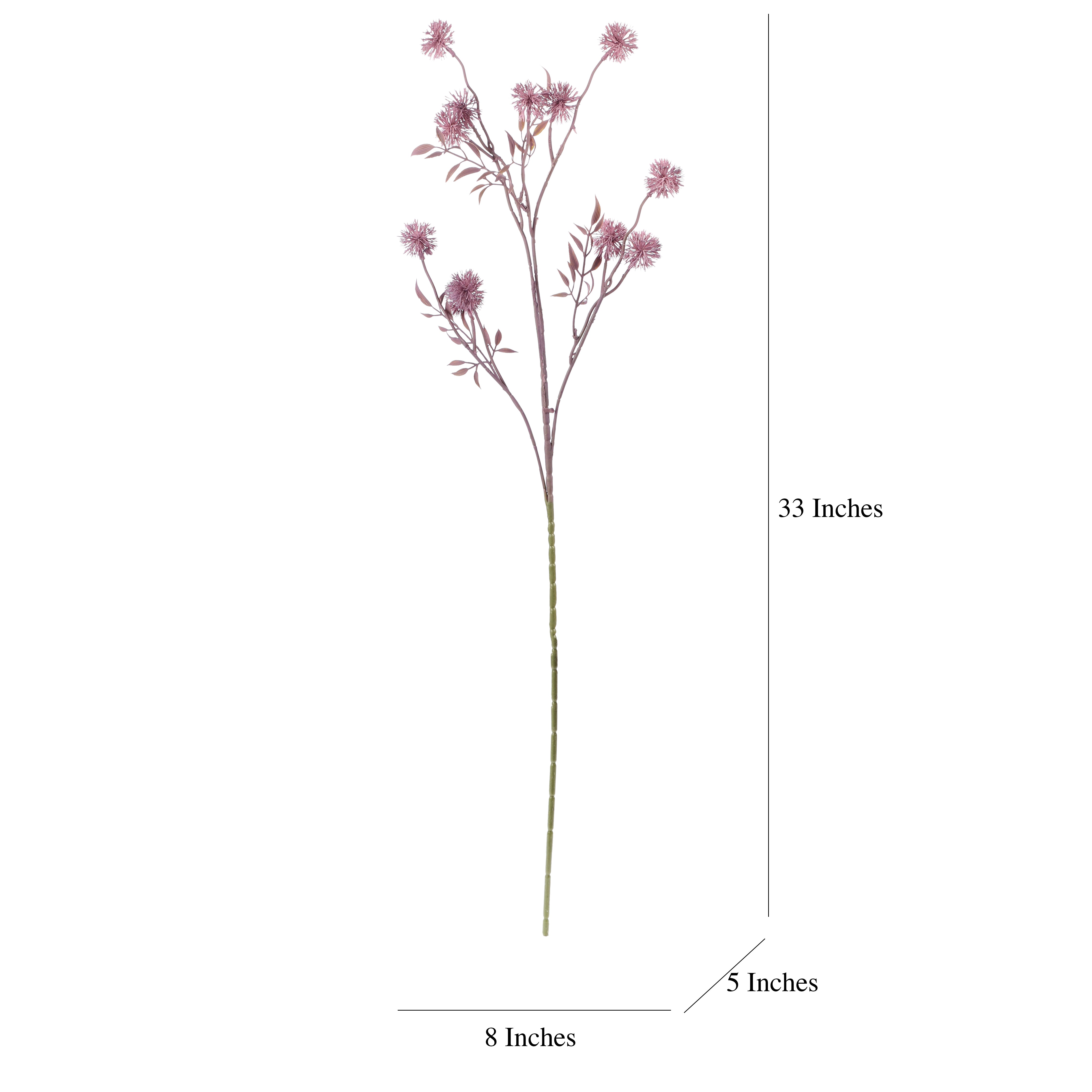 Faux Mauve Globe Thistle Stem (Single)