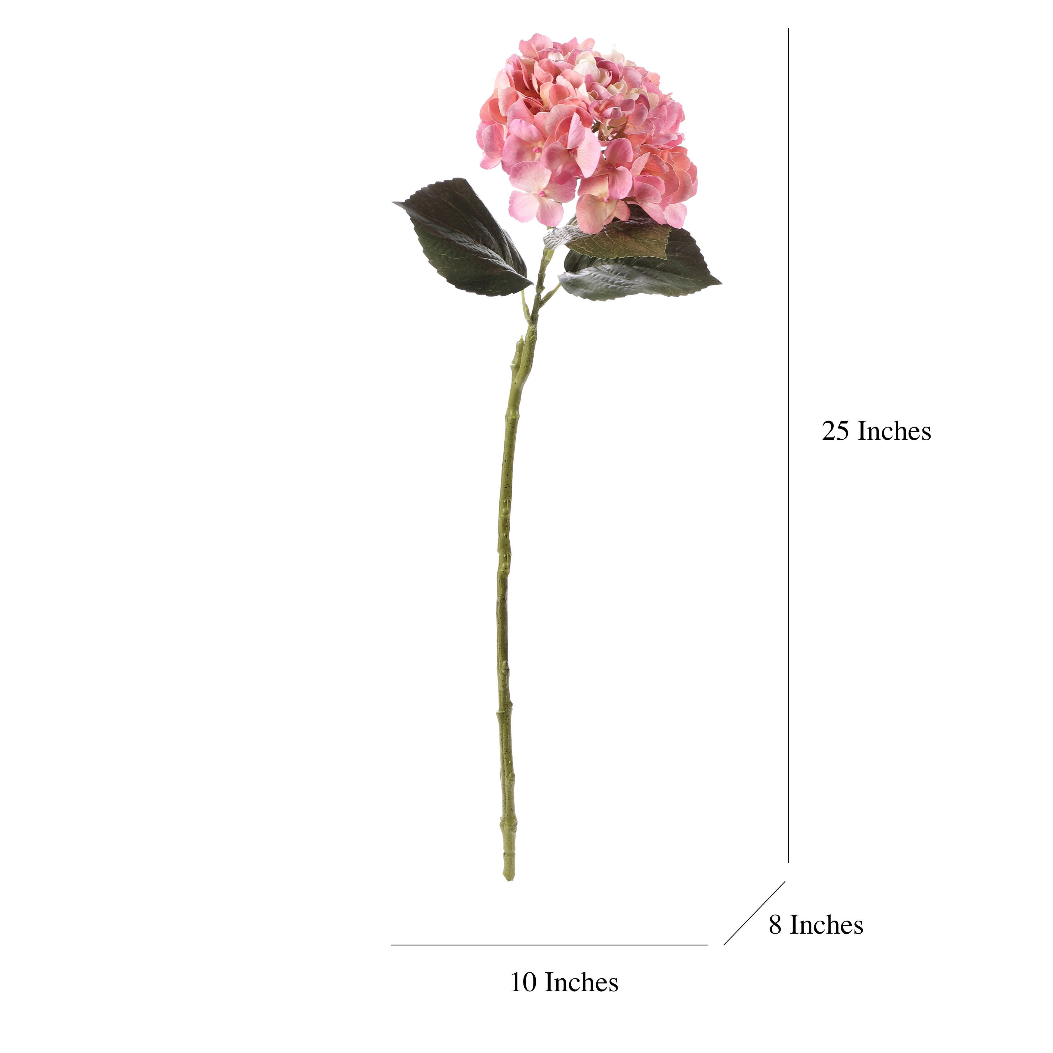 Faux Dual Shade Pink Hydrangea Stick (Single)