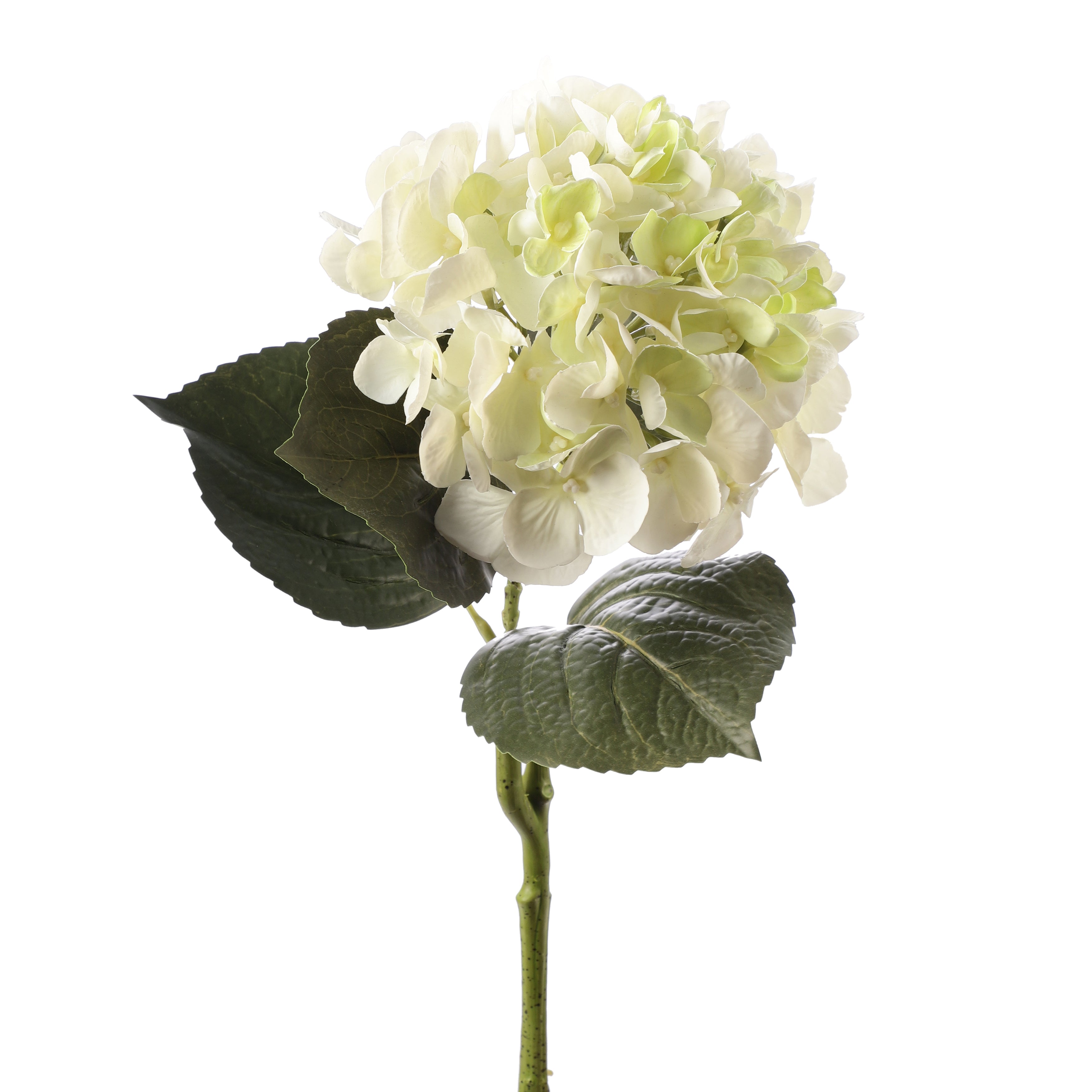 Faux Dual Shade White Hydrangea Stick (Single)