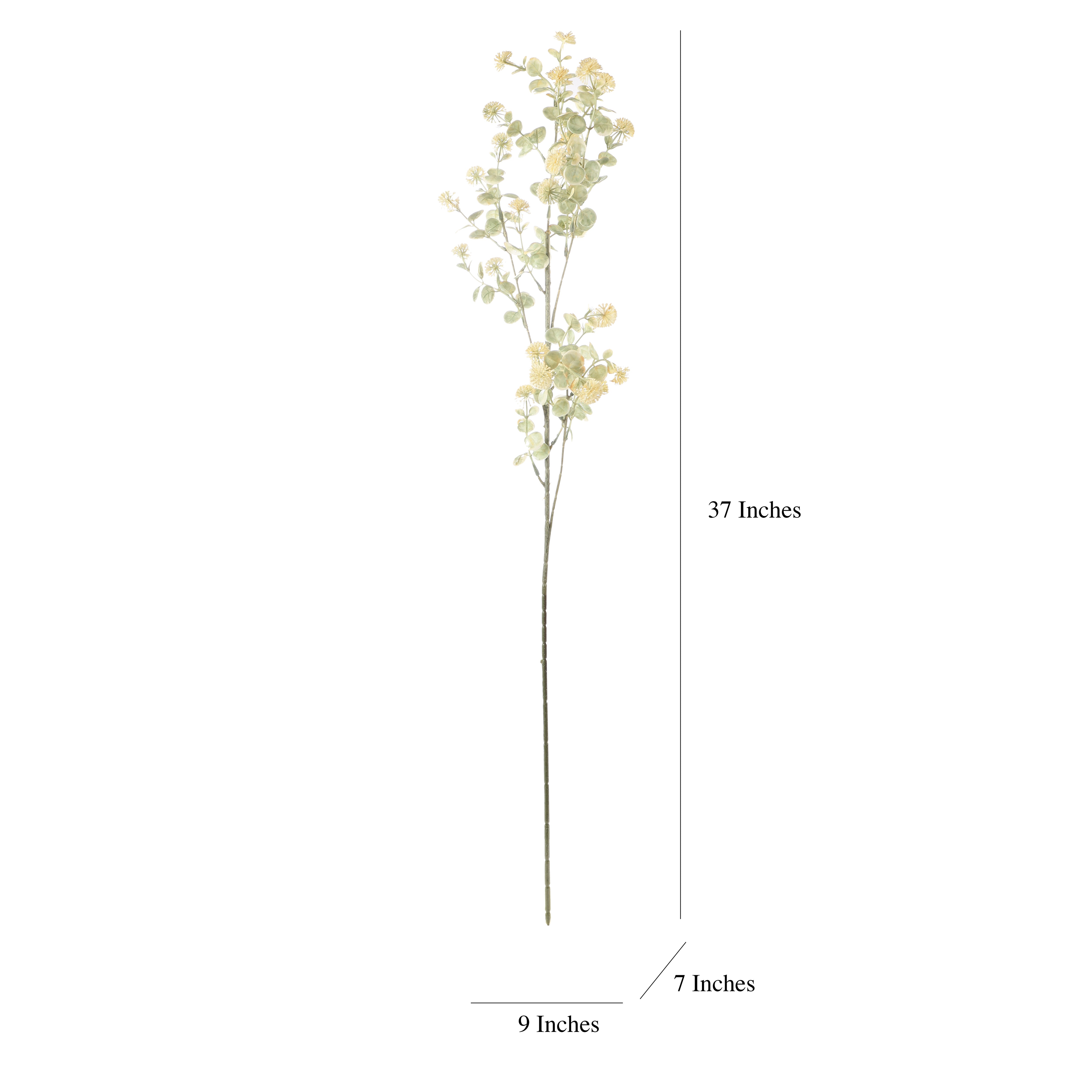 Faux Pale Yellow Eucalyptus Stem (Single)