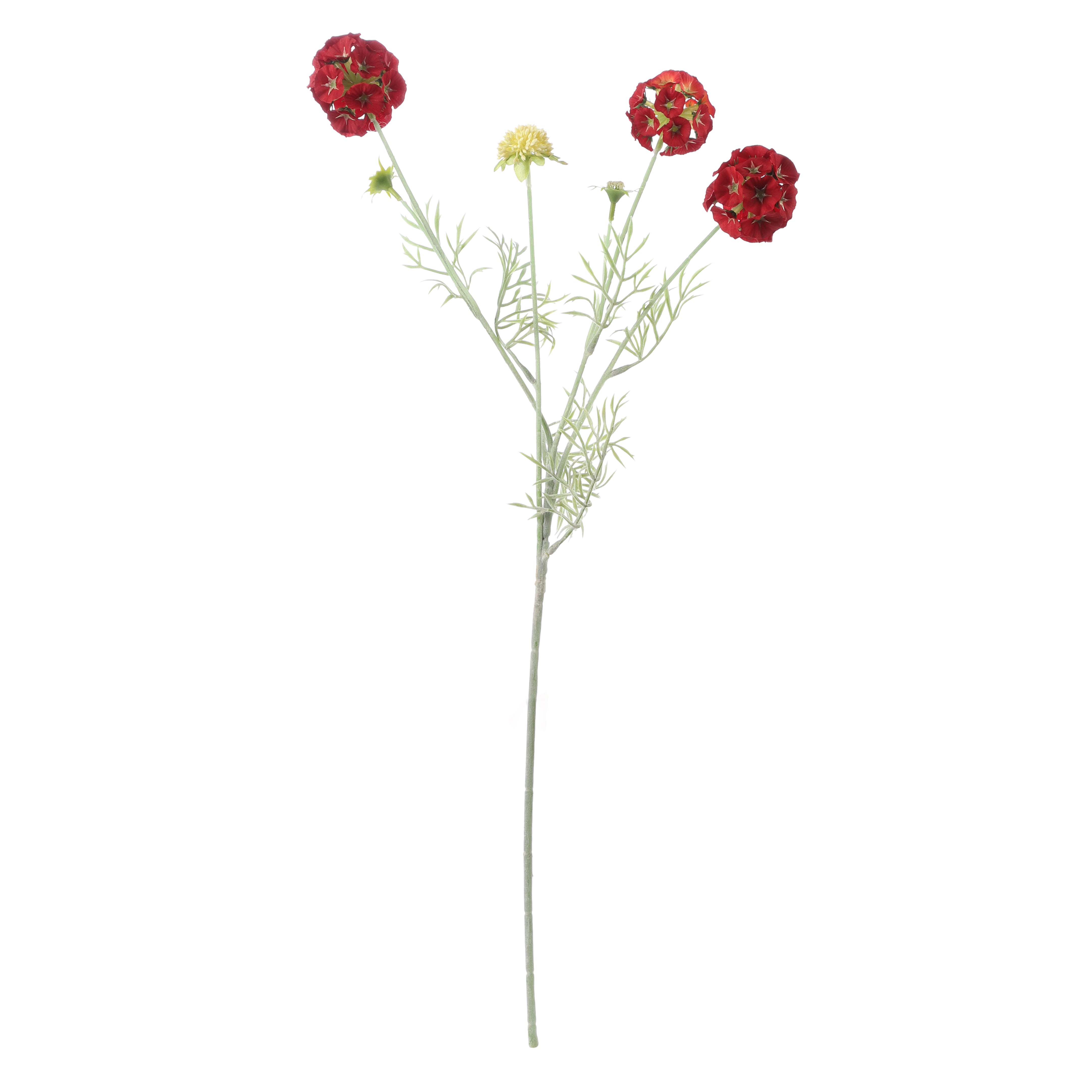 Faux Red Scabiosa Stellata Stem (Single)