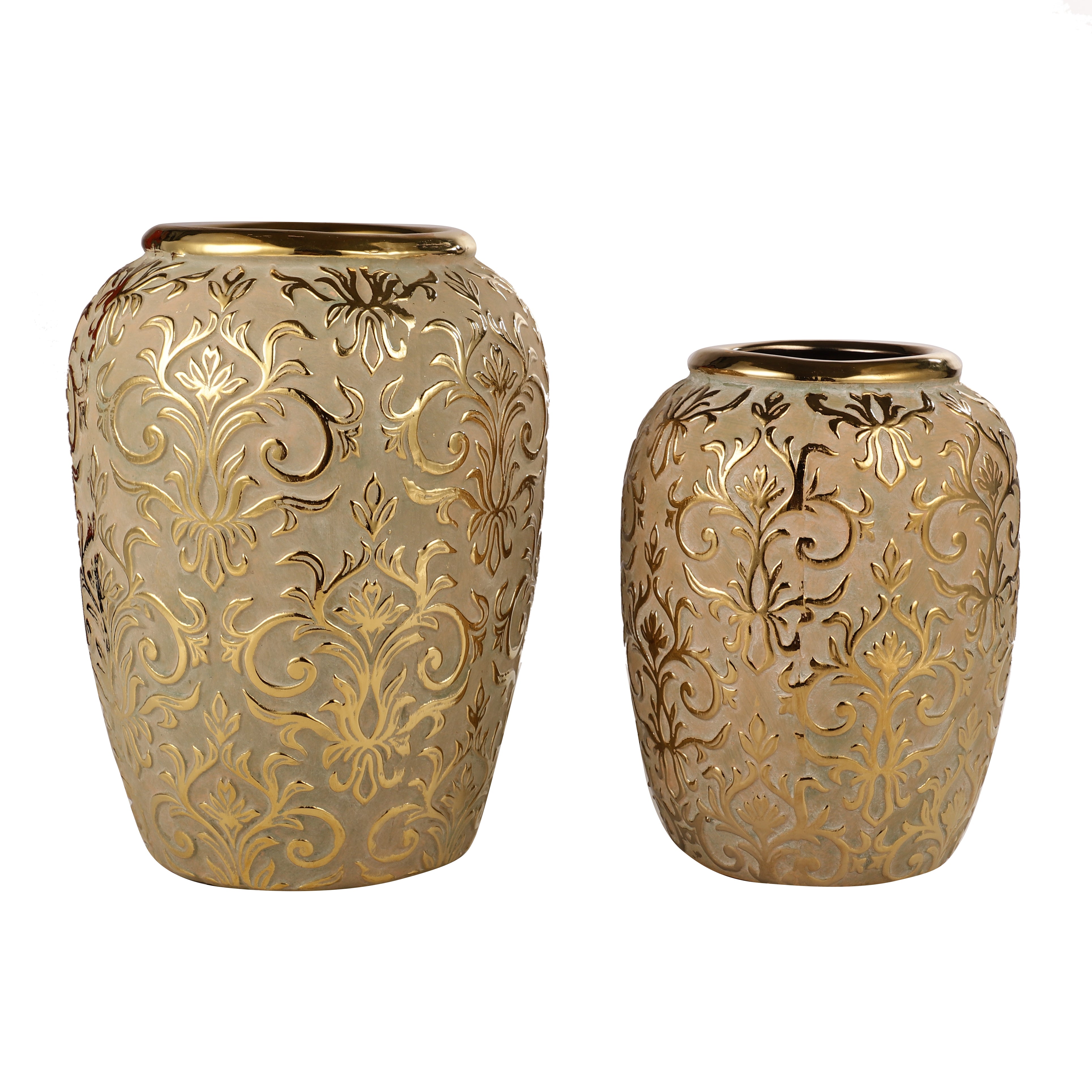 Luxe Gold Embossed Vase (Single)