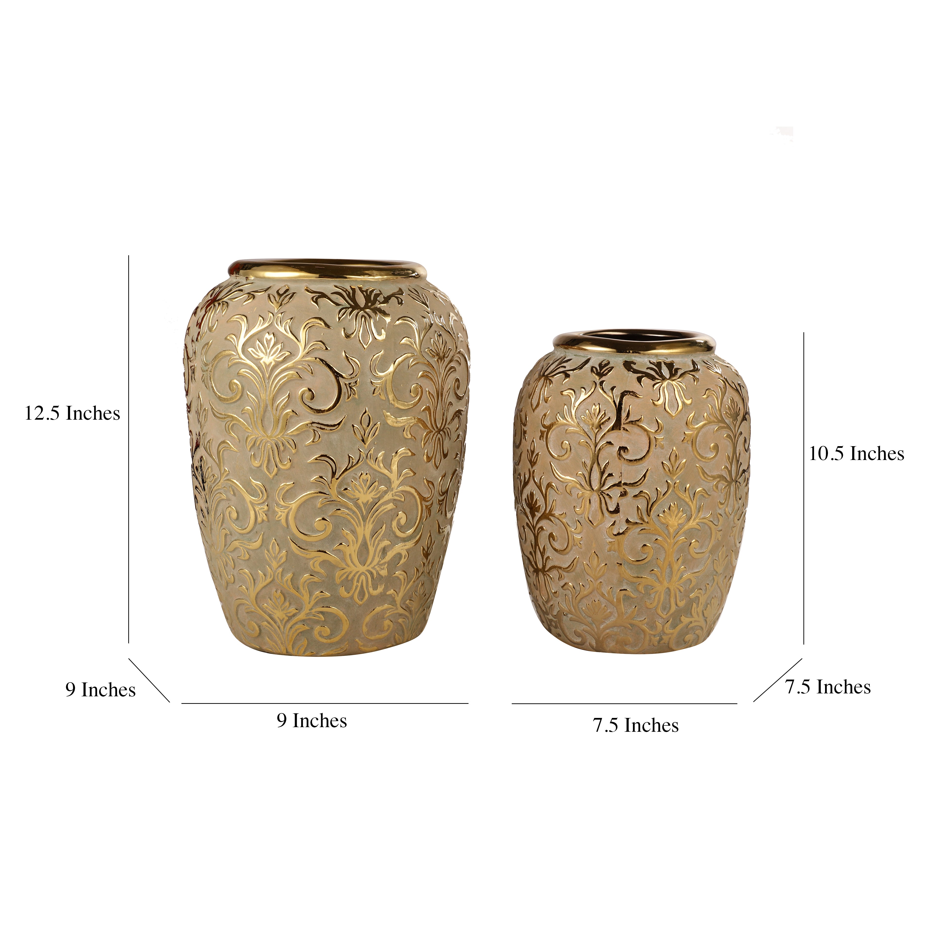 Luxe Gold Embossed Vase (Single)
