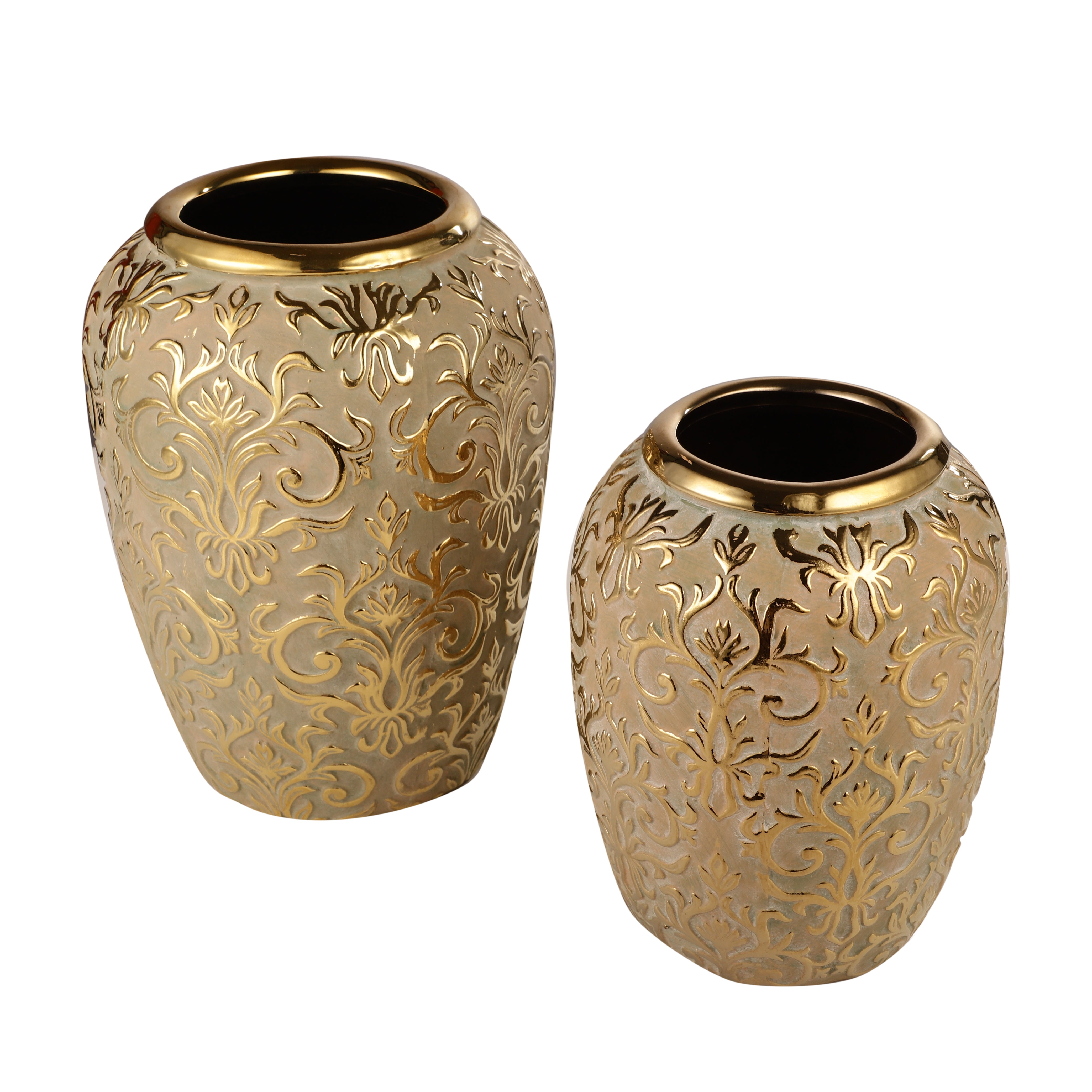 Luxe Gold Embossed Vase (Single)