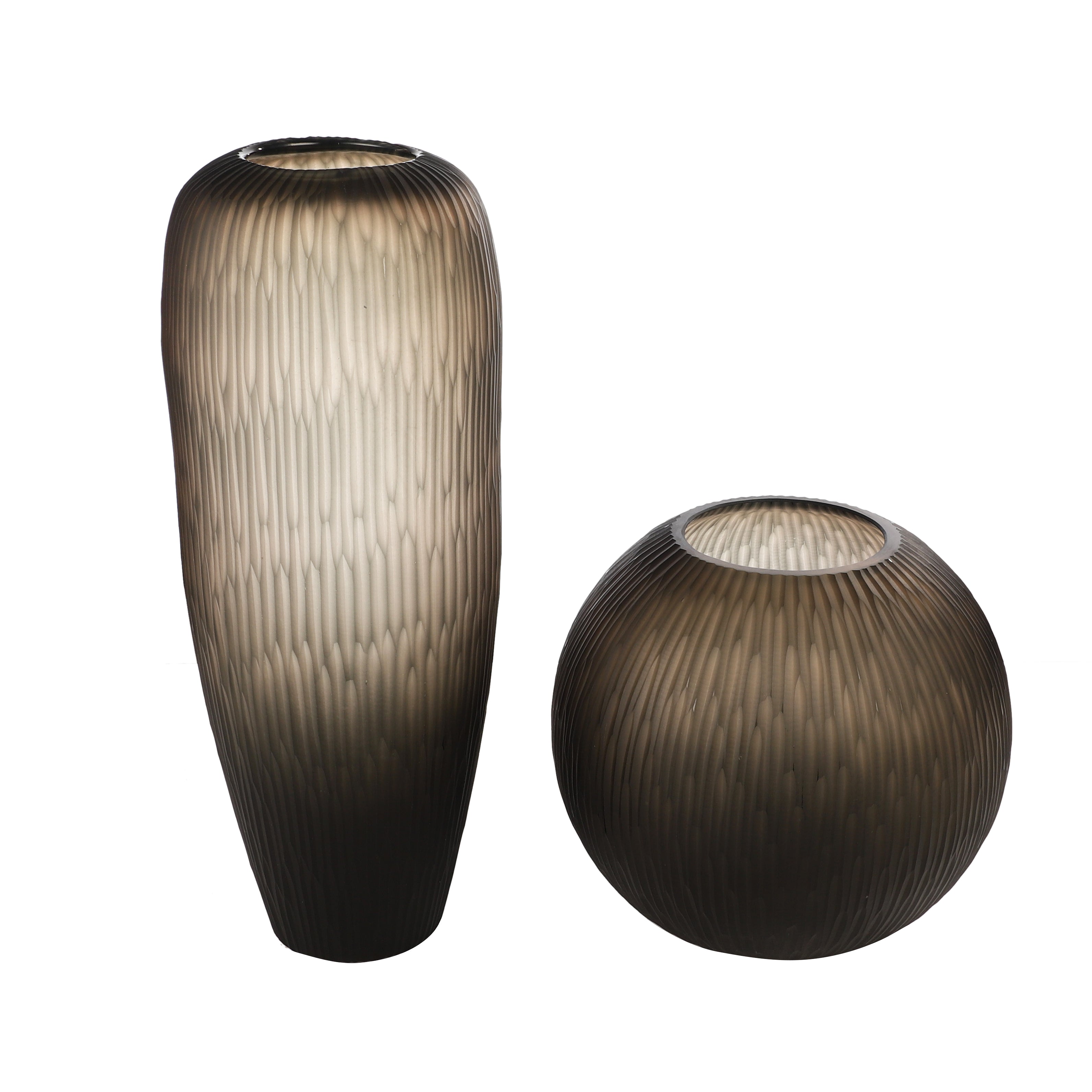 Midnight Black Textured Glass Vase (Single)