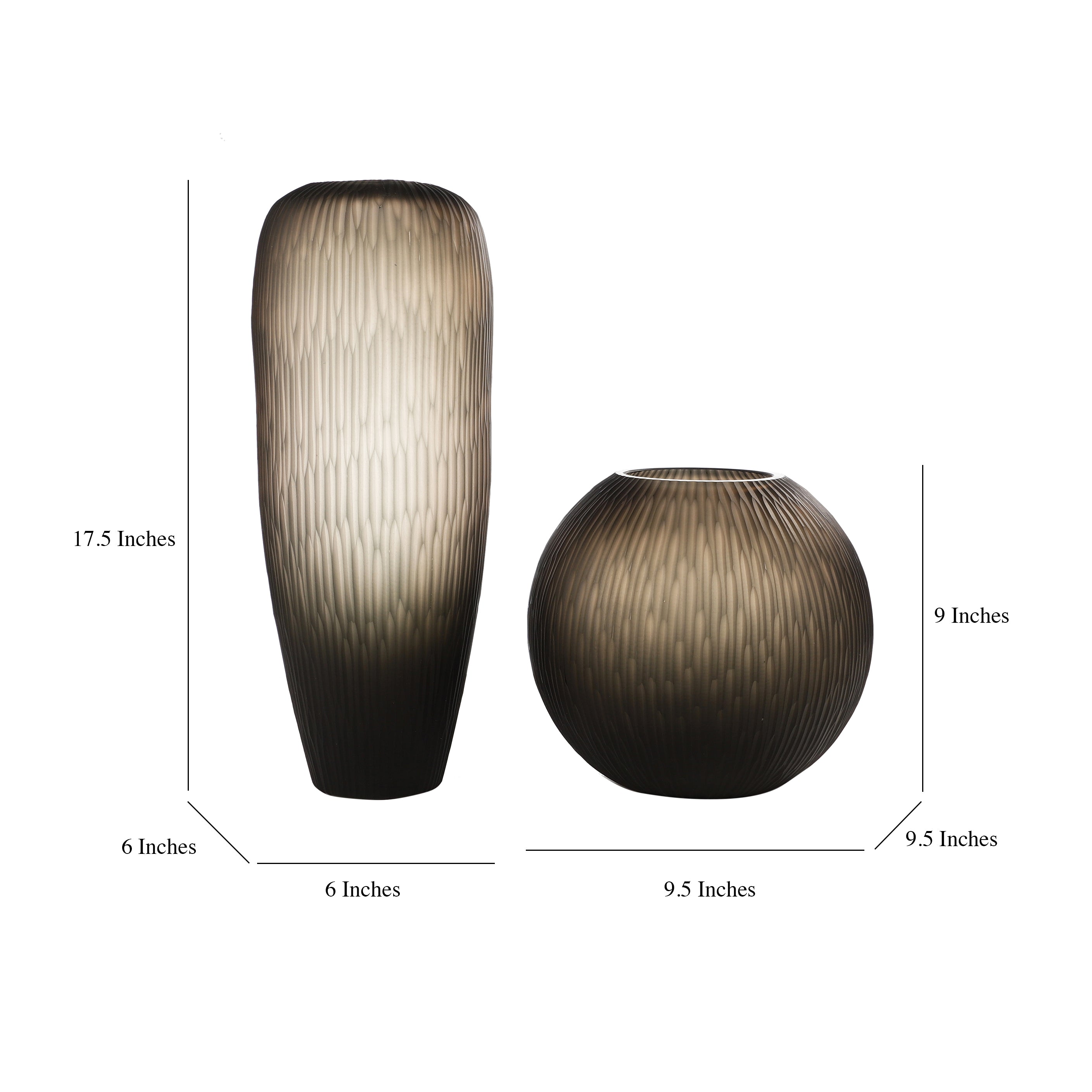 Midnight Black Textured Glass Vase (Single)