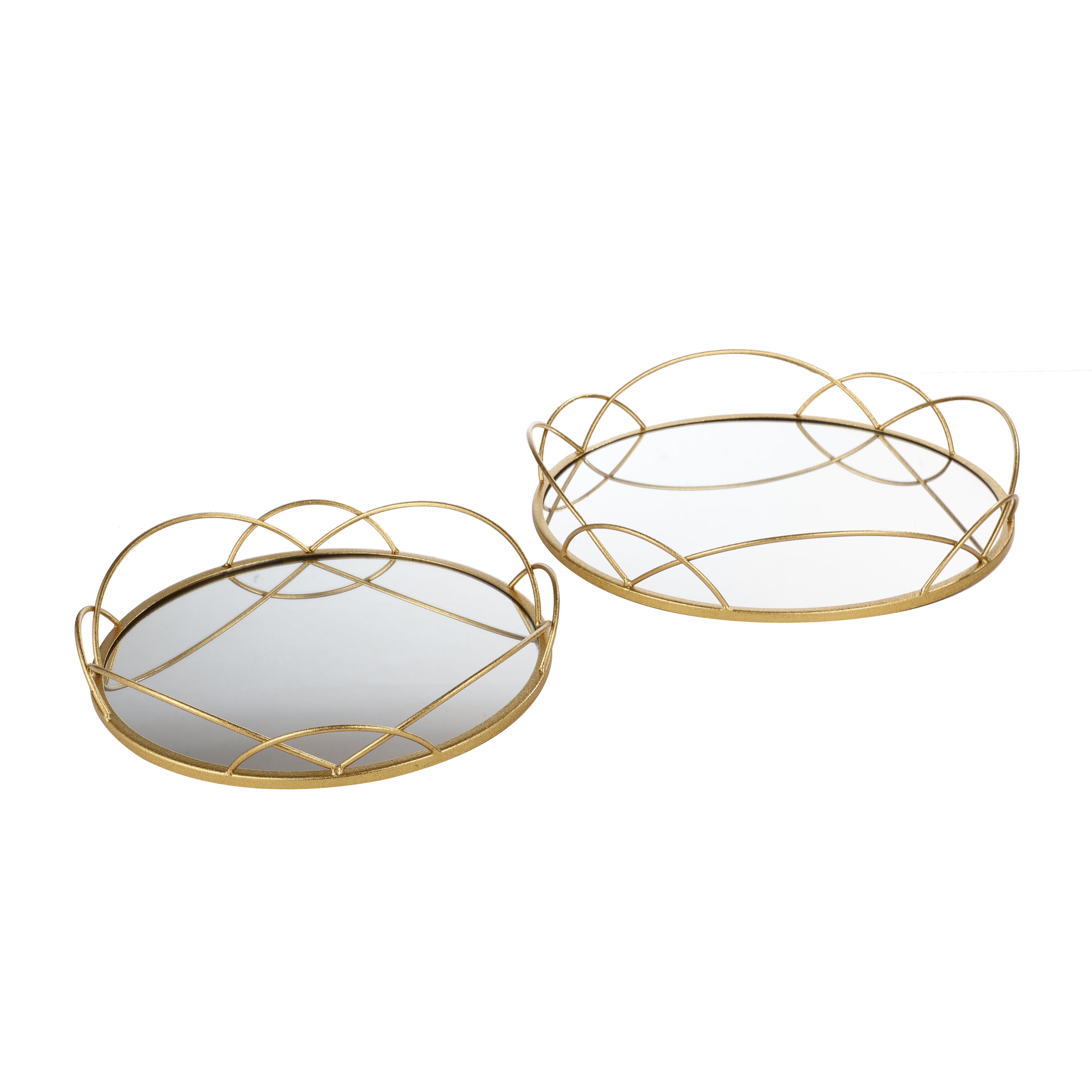 Round Decorative Mirror Tray (Single)
