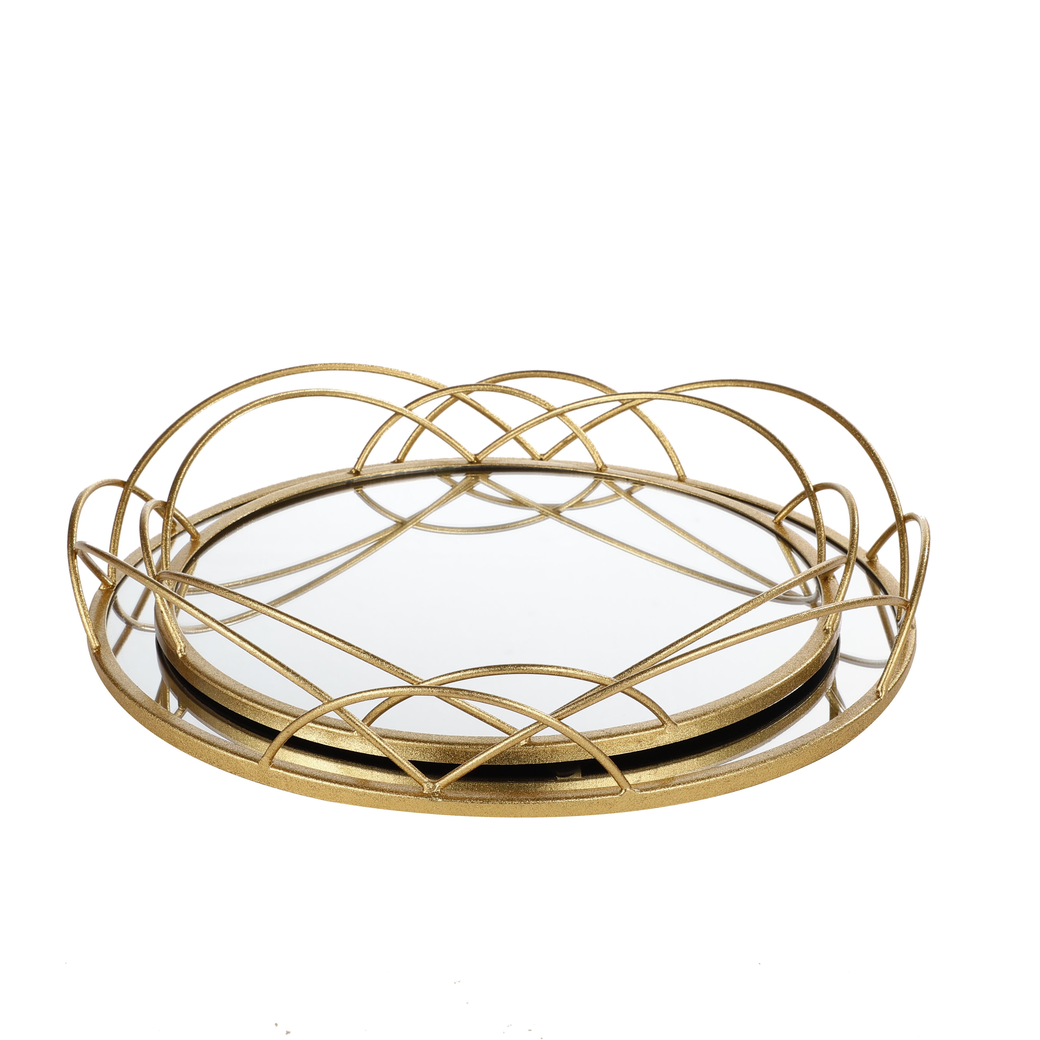 Round Decorative Mirror Tray (Single)