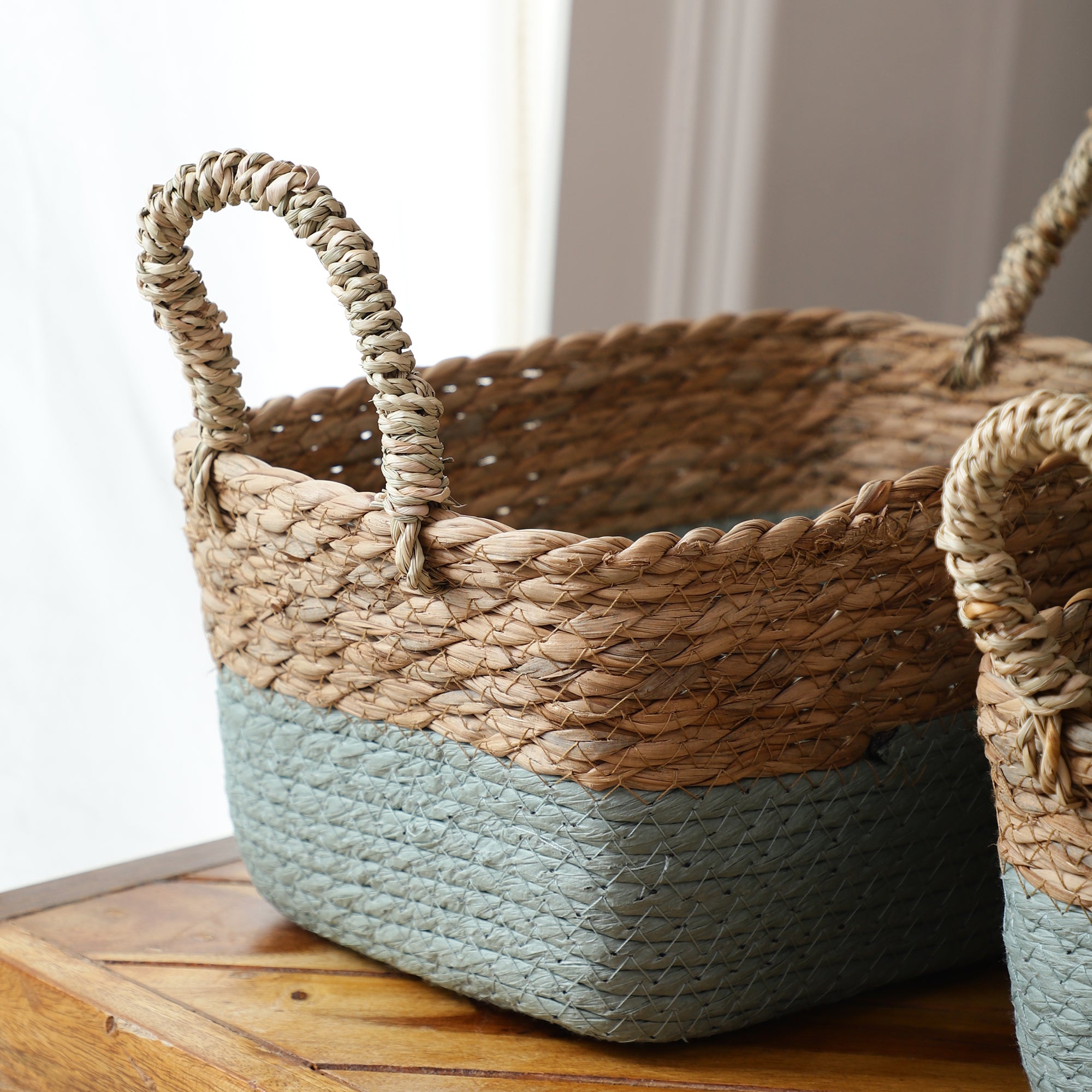 Coastal Braids Storage Bins - Blue (Set of 3)