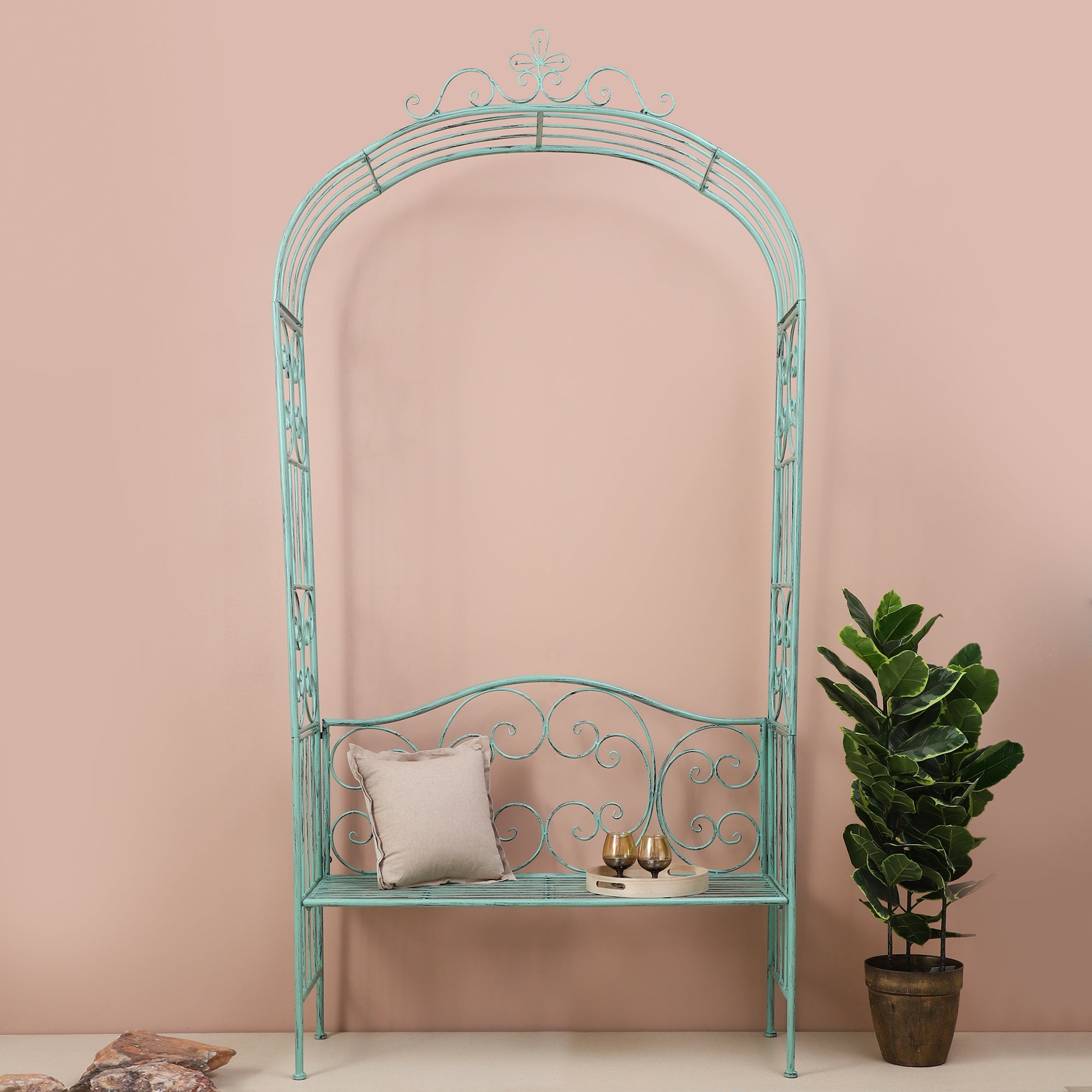 Olive Garden Outdoor Bench With Arch