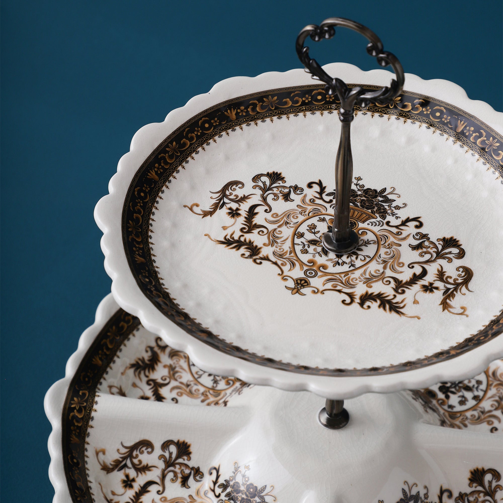 Grandiose Two-Tier Snack Plate