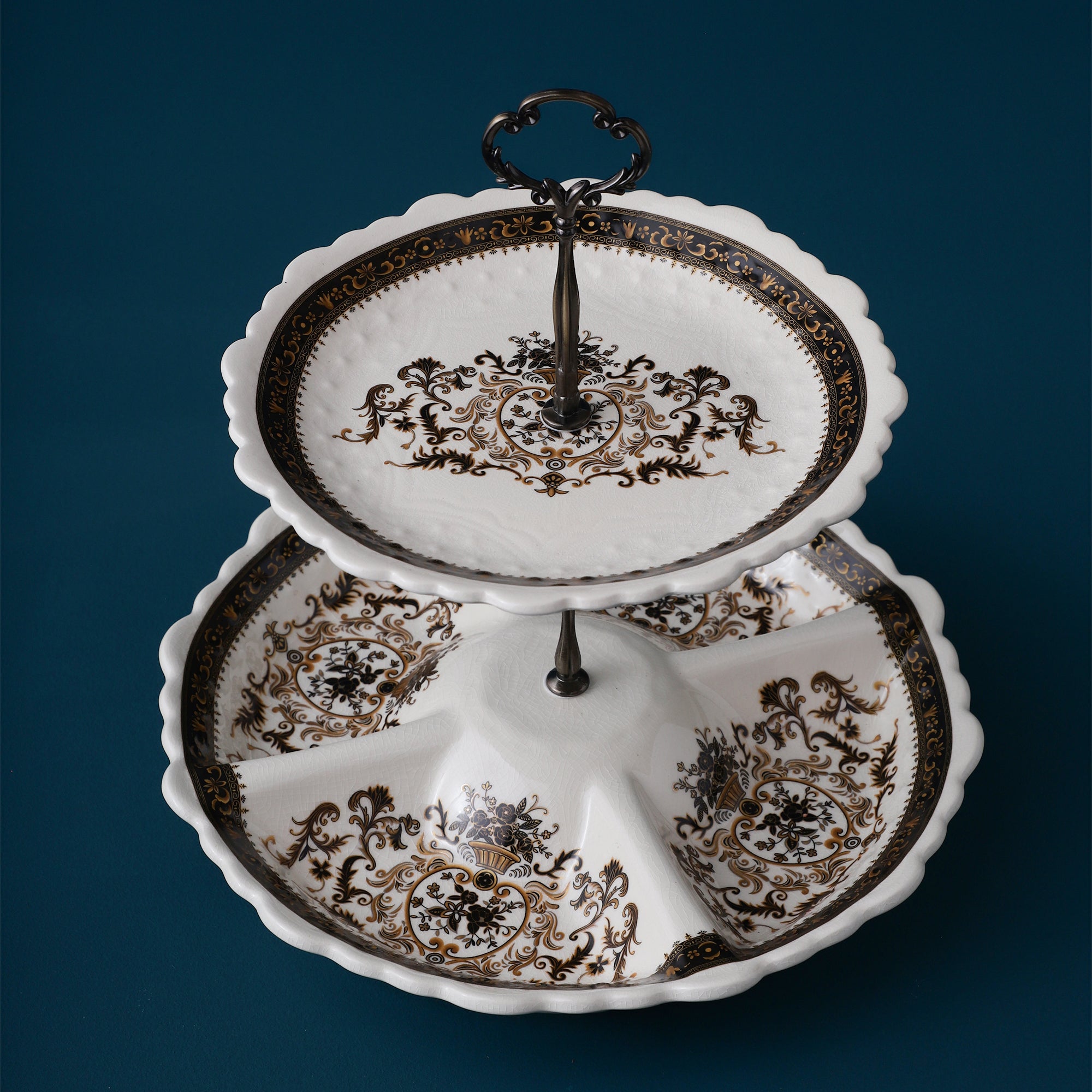 Grandiose Two-Tier Snack Plate