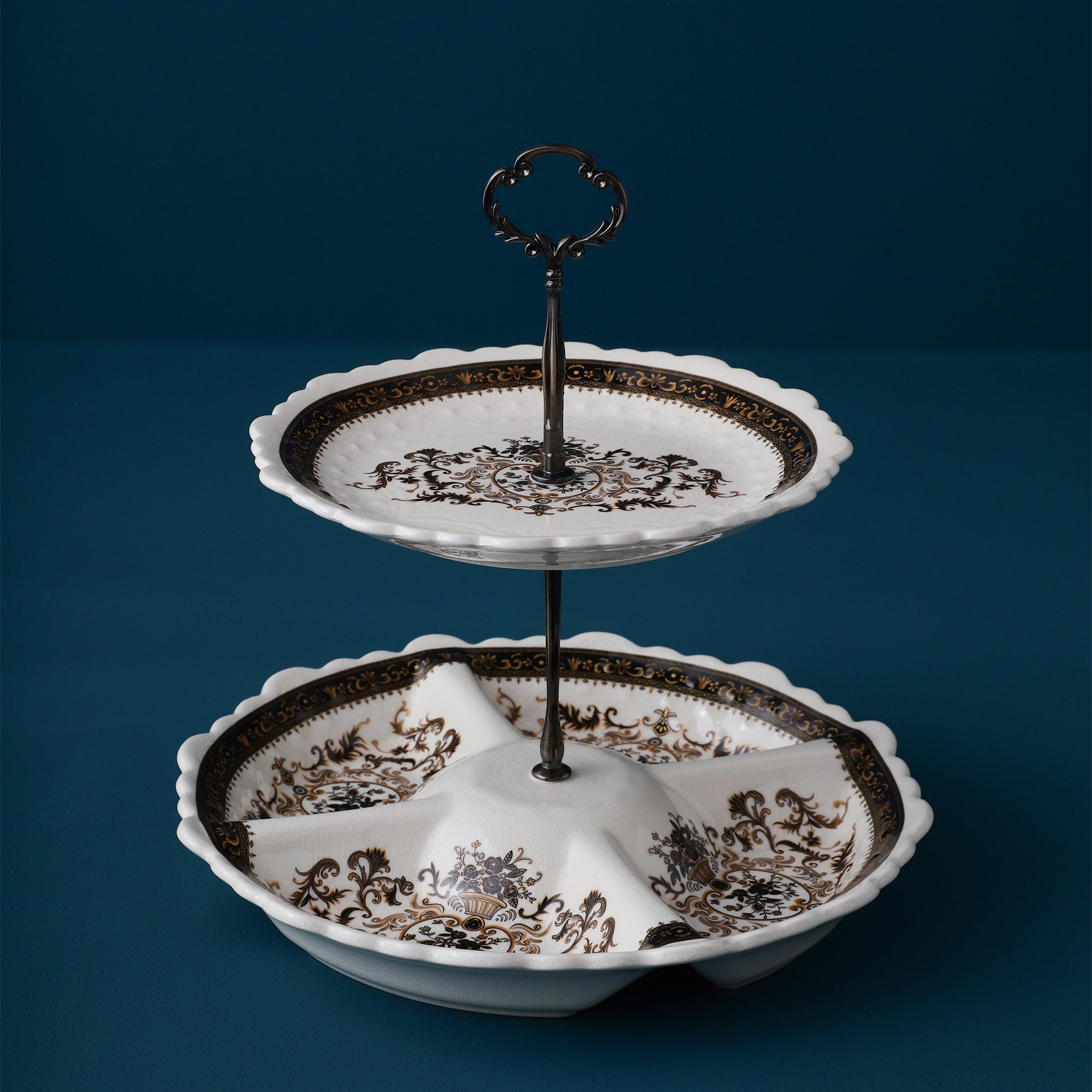 Grandiose Two-Tier Snack Plate