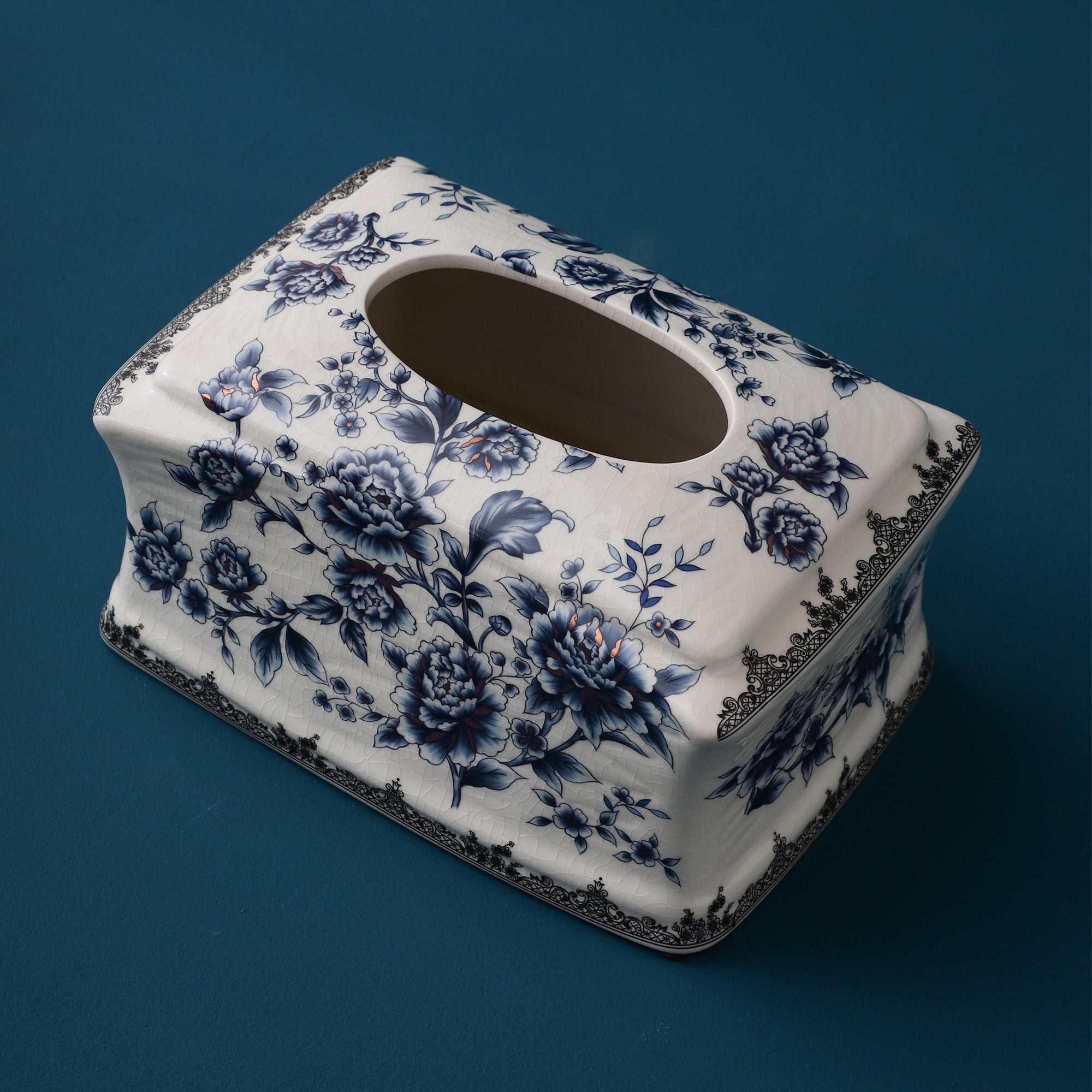 Blue Regal Ceramic Tissue Box