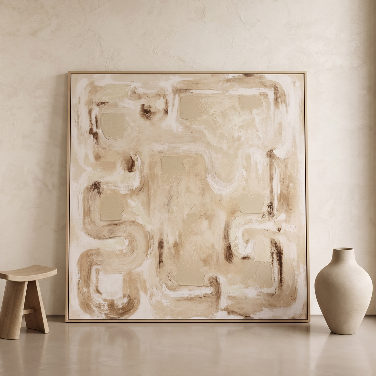 Ivory Labyrinth Canvas Art