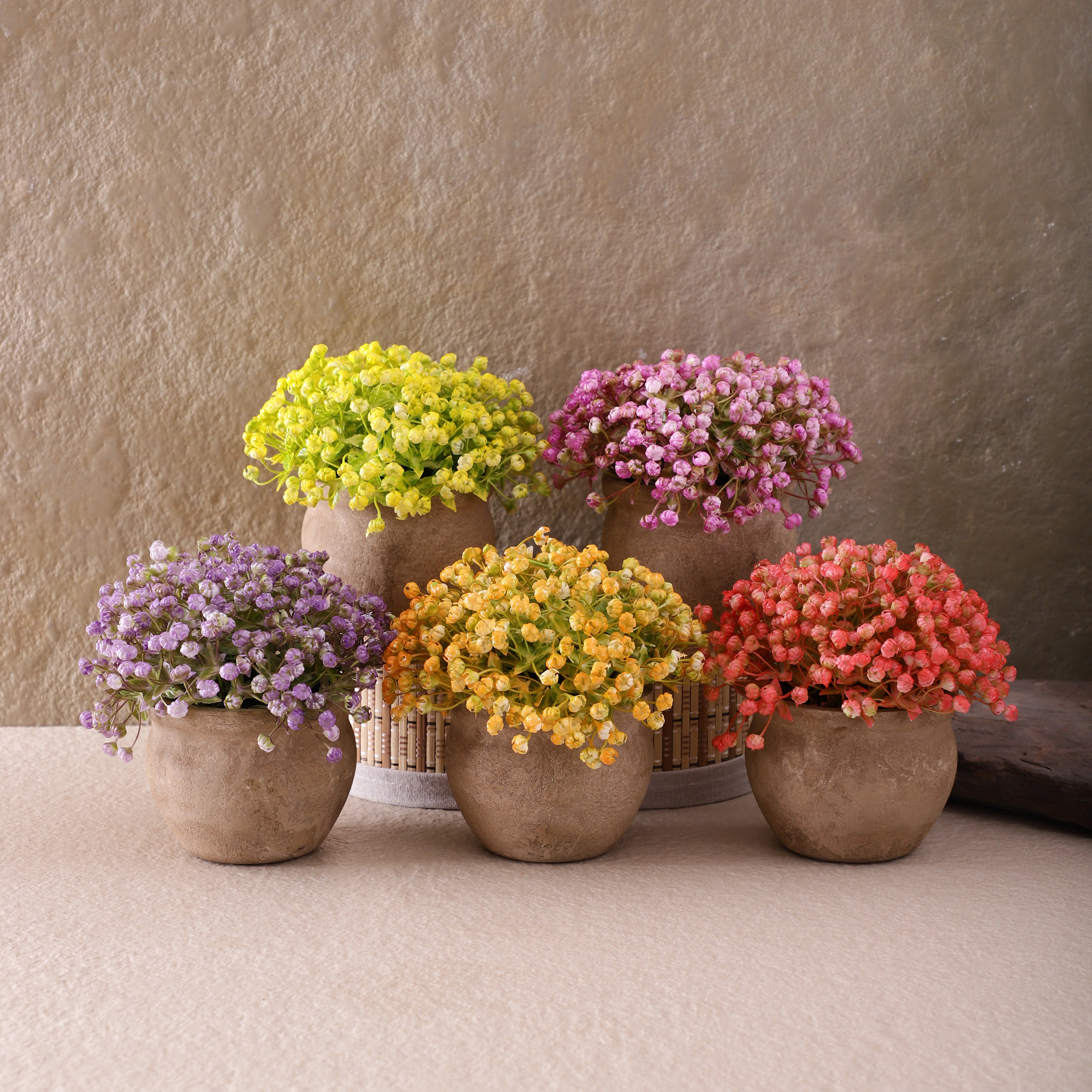 Faux Baby's Breath Potted Flowers (Single)