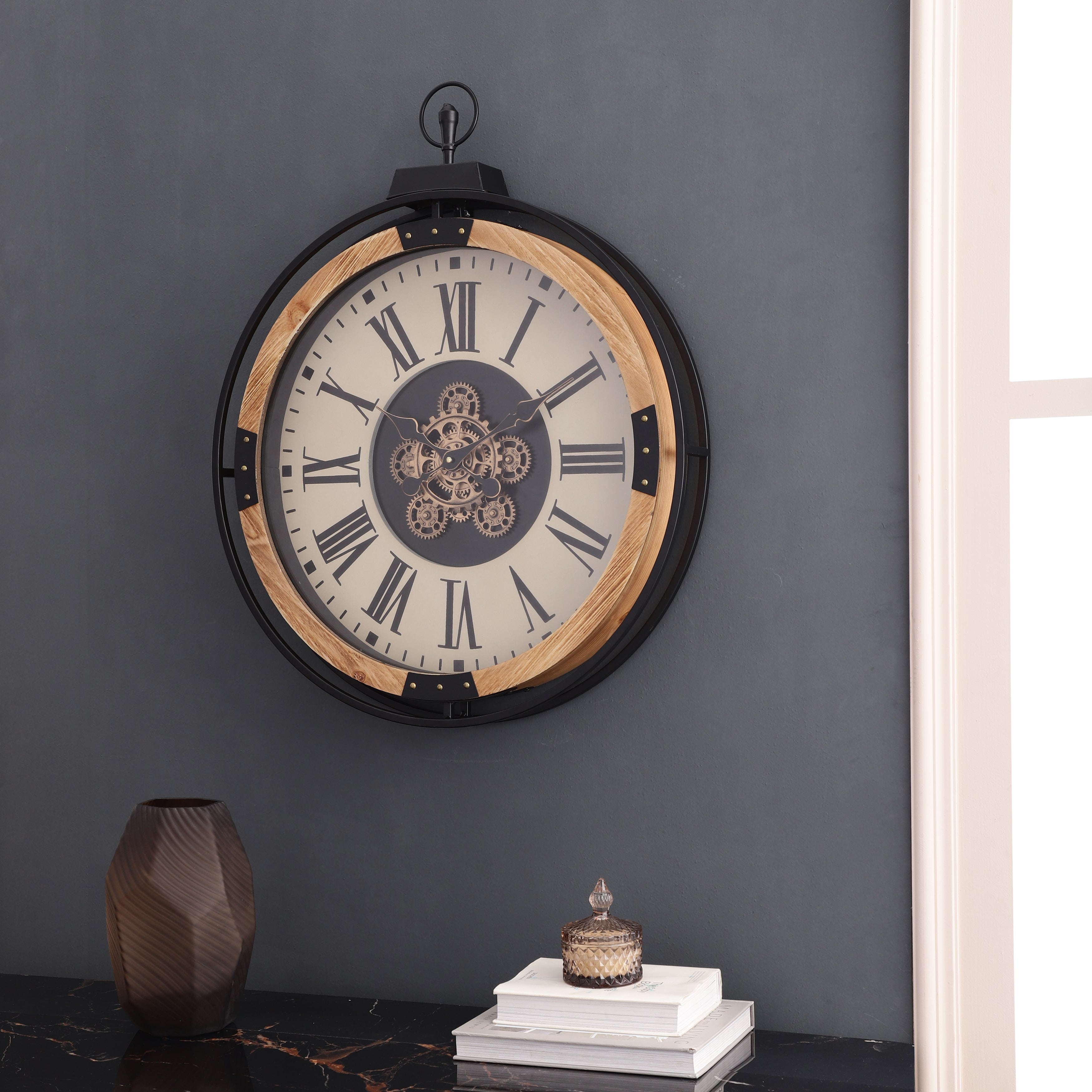Industrial Wall Clock with Frame