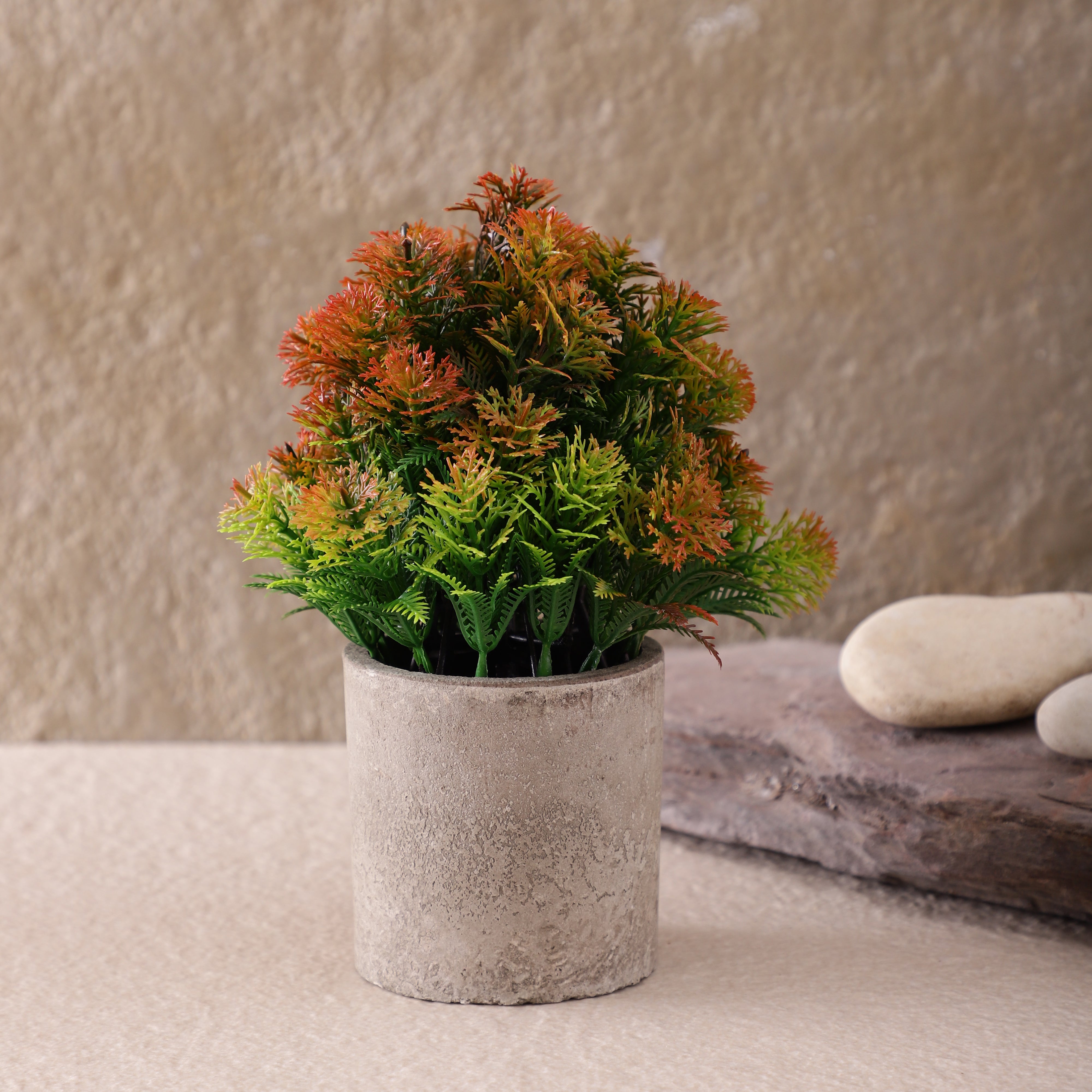 Red/Green Faux Bush Plant