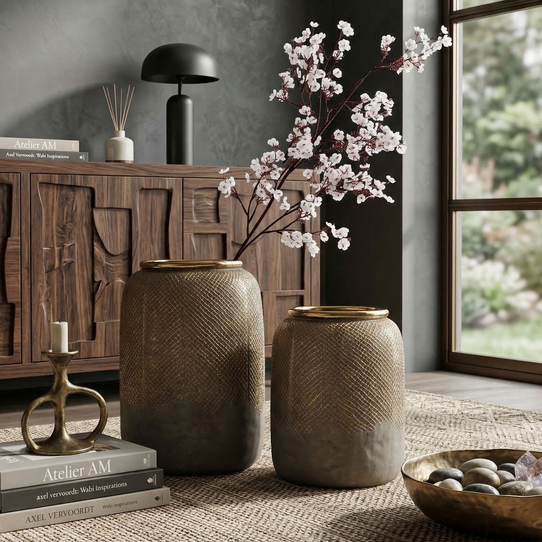 Luxe Gold Chequered Vase (Single)