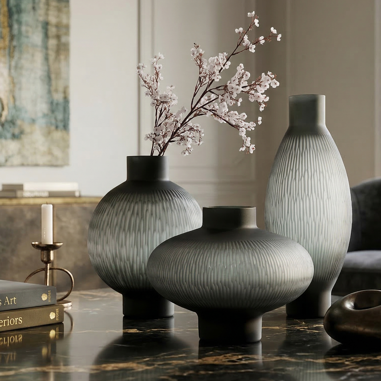 Midnight Minimalist Glass Vase (Single)