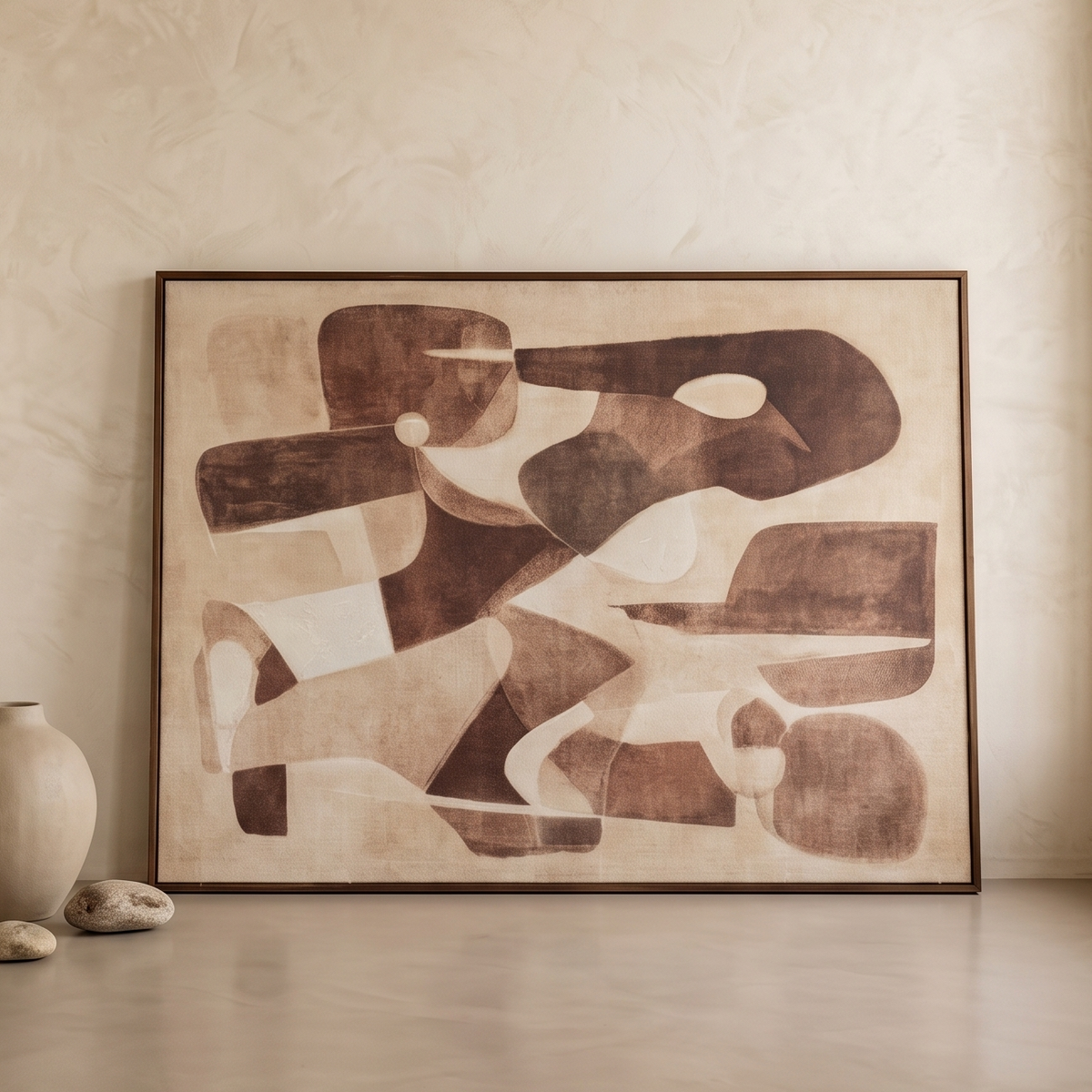Mocha Rhapsody Textured Art on Linen