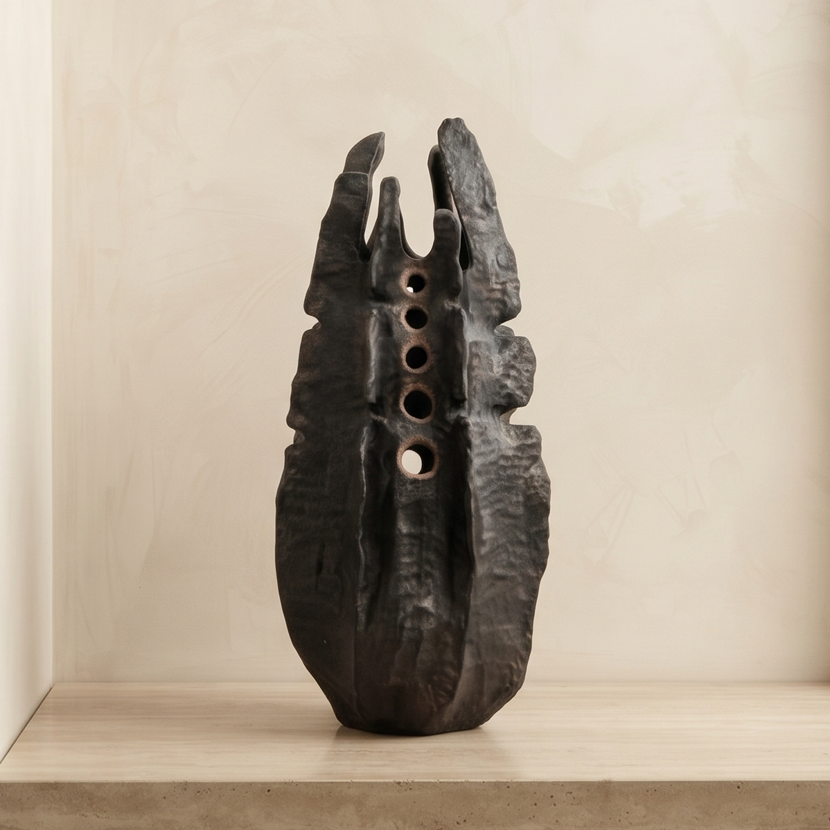 Obsidian Spire Sculptural Vase