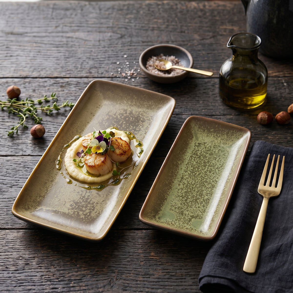 Olive Grove Rectangular Ceramic Platter