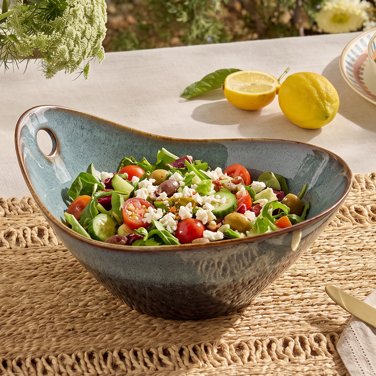 Sage Crest Ceramic Serving Bowl