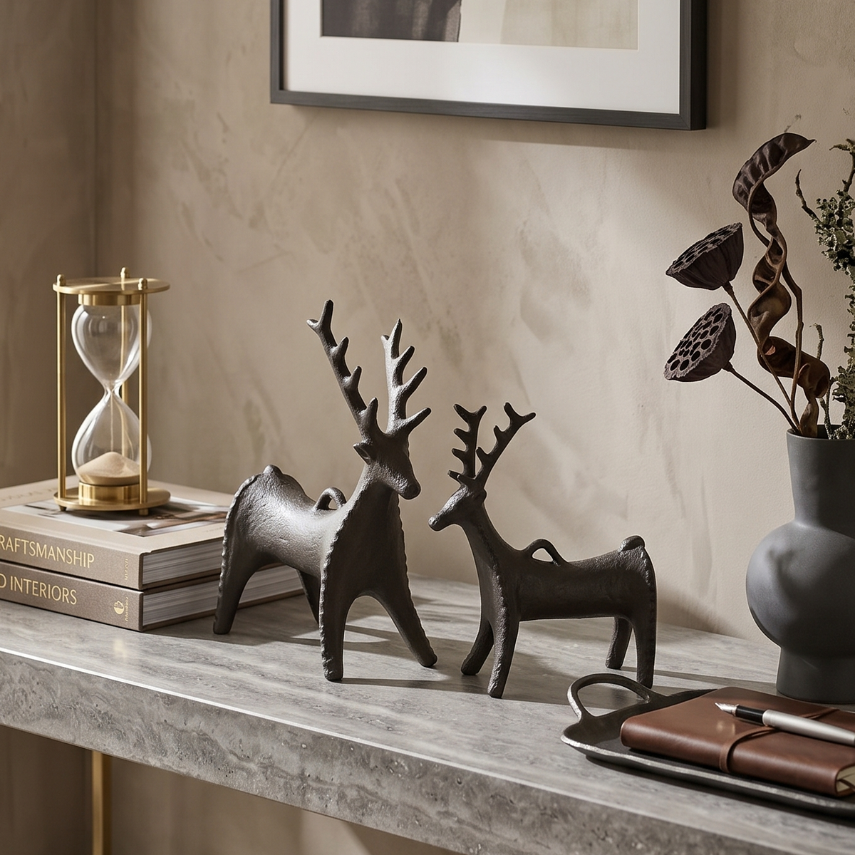 Silver Stag Grand Figurine