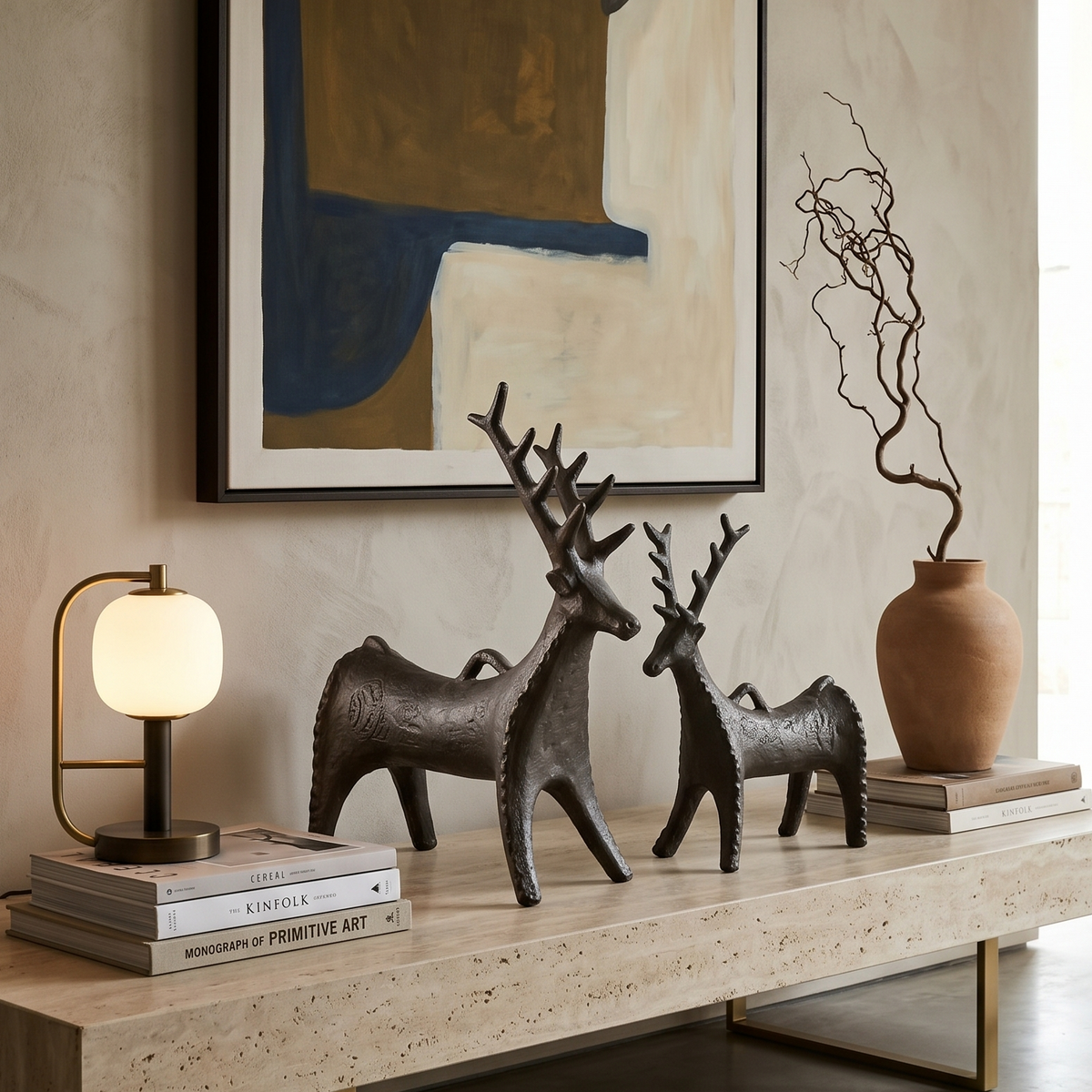 Silver Stag Grand Figurine