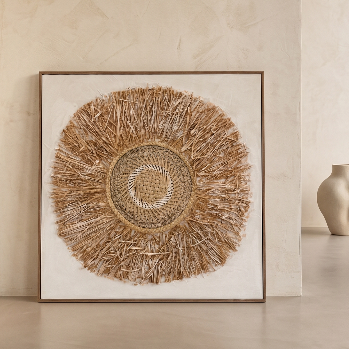 Solstice Halo Straw Sunburst Canvas