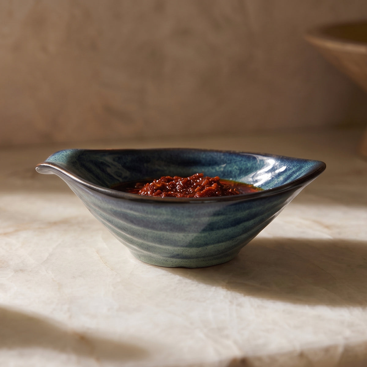 Teal Wave Spouted Bowl (Set of 2)