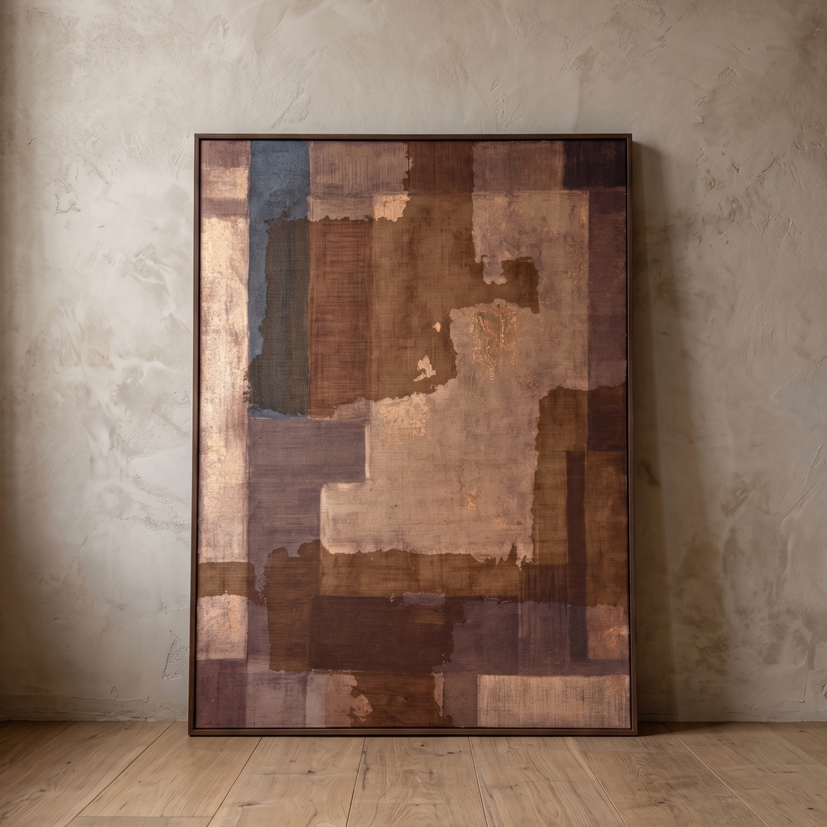 Umber Patchwork Linen Canvas