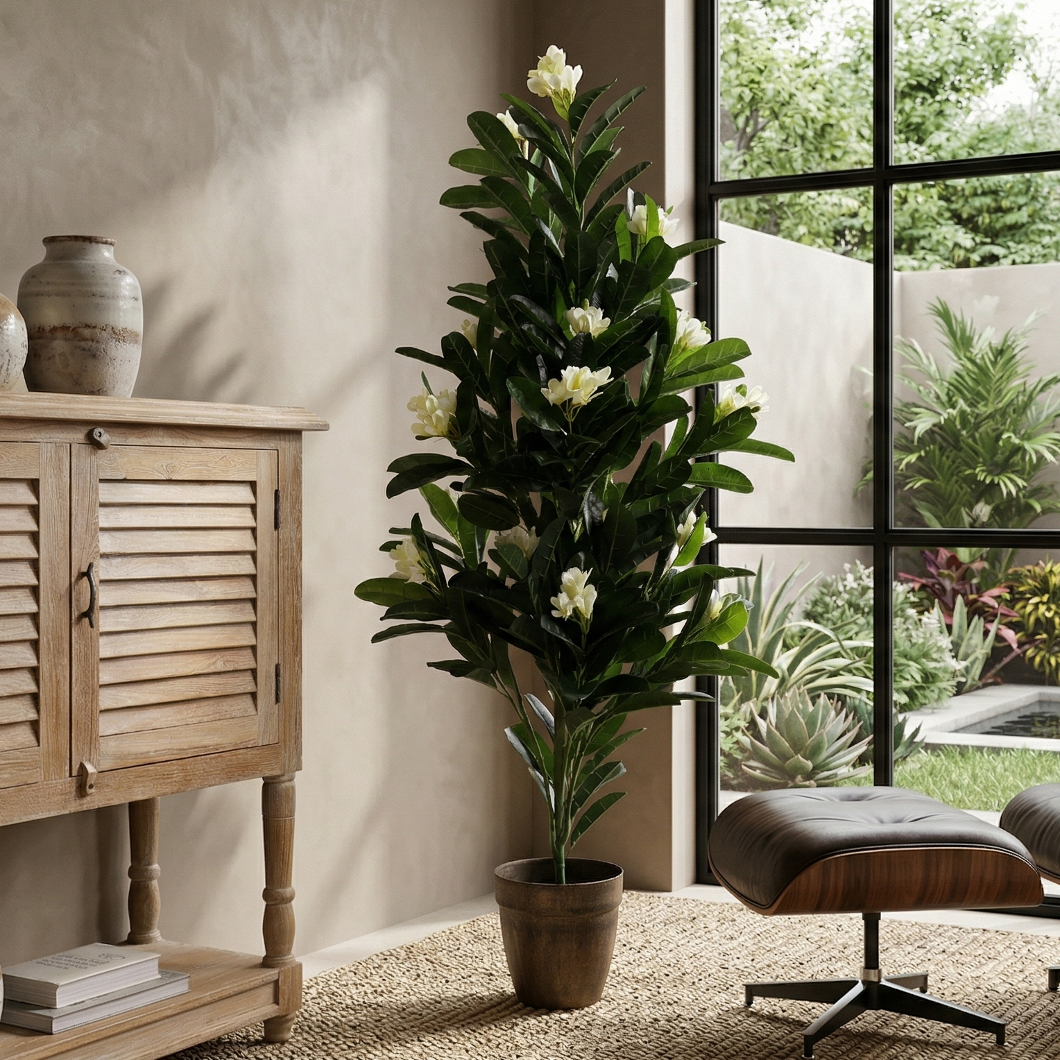 White Champa Faux Plant (Tall)