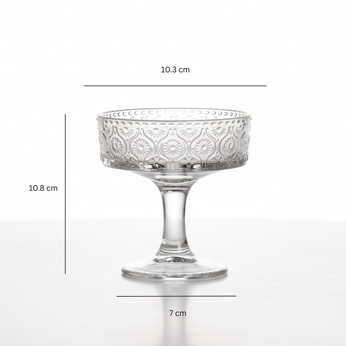 The Marrakech Embossed Dessert Glass (Set of 6)