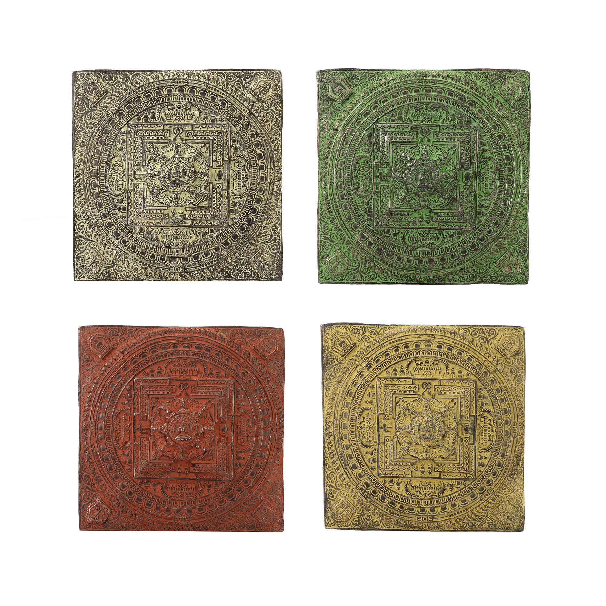 Handcarved Metal Mandala Wall Art (Single)