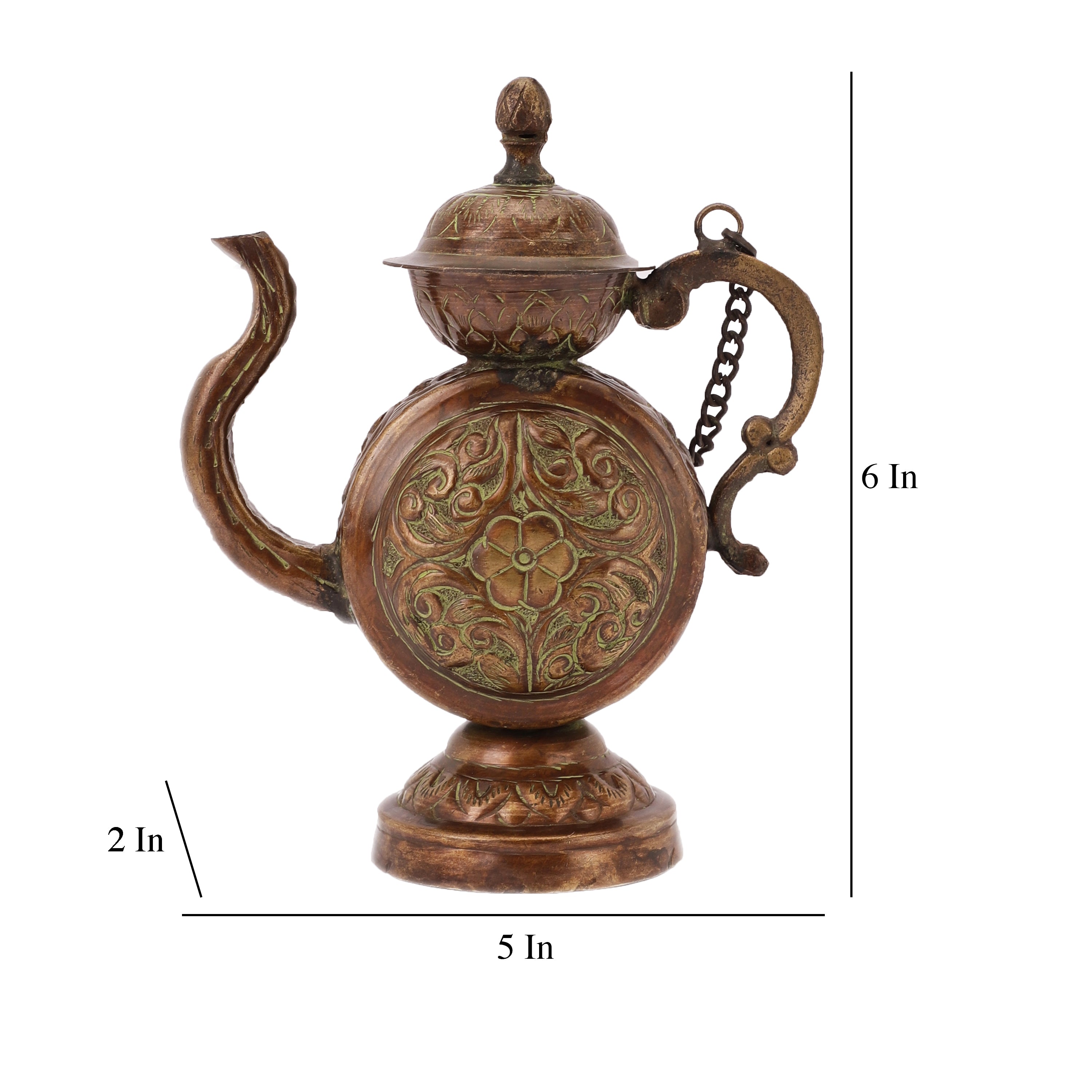 Handcarved Decorative Brass Kettle